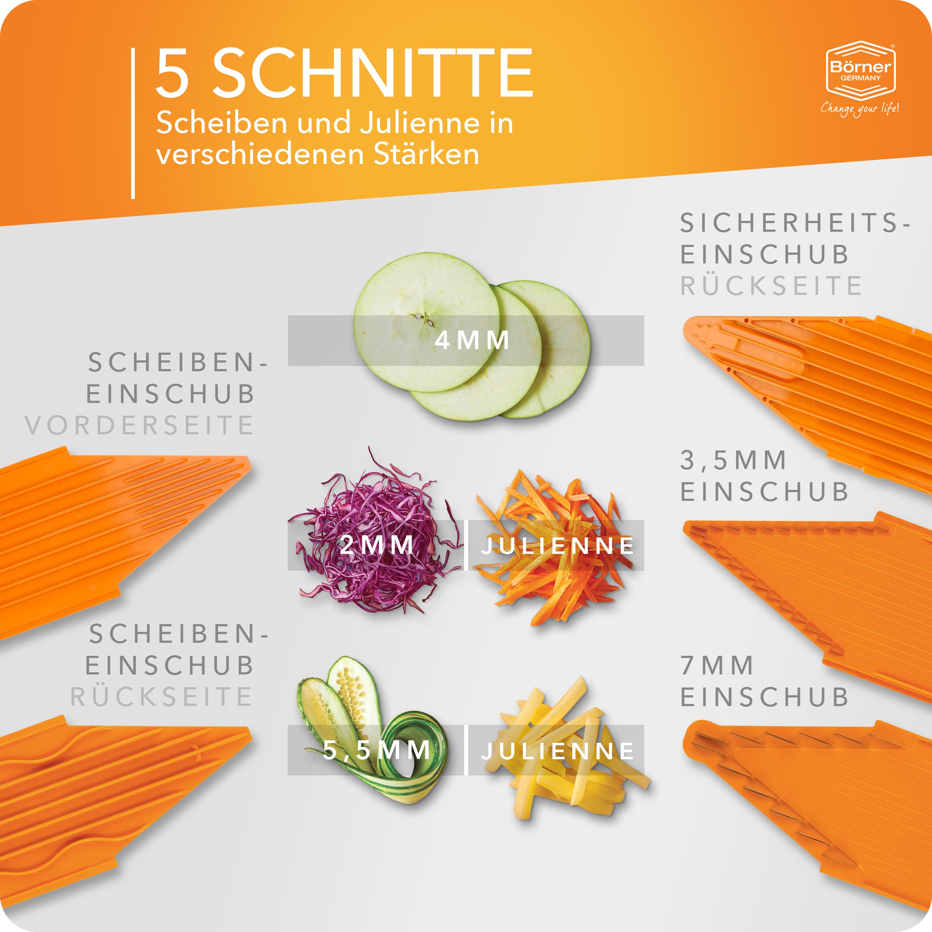 Börner Gemüsehobel Gemüsehobel V3 TrendLine Profi Set
