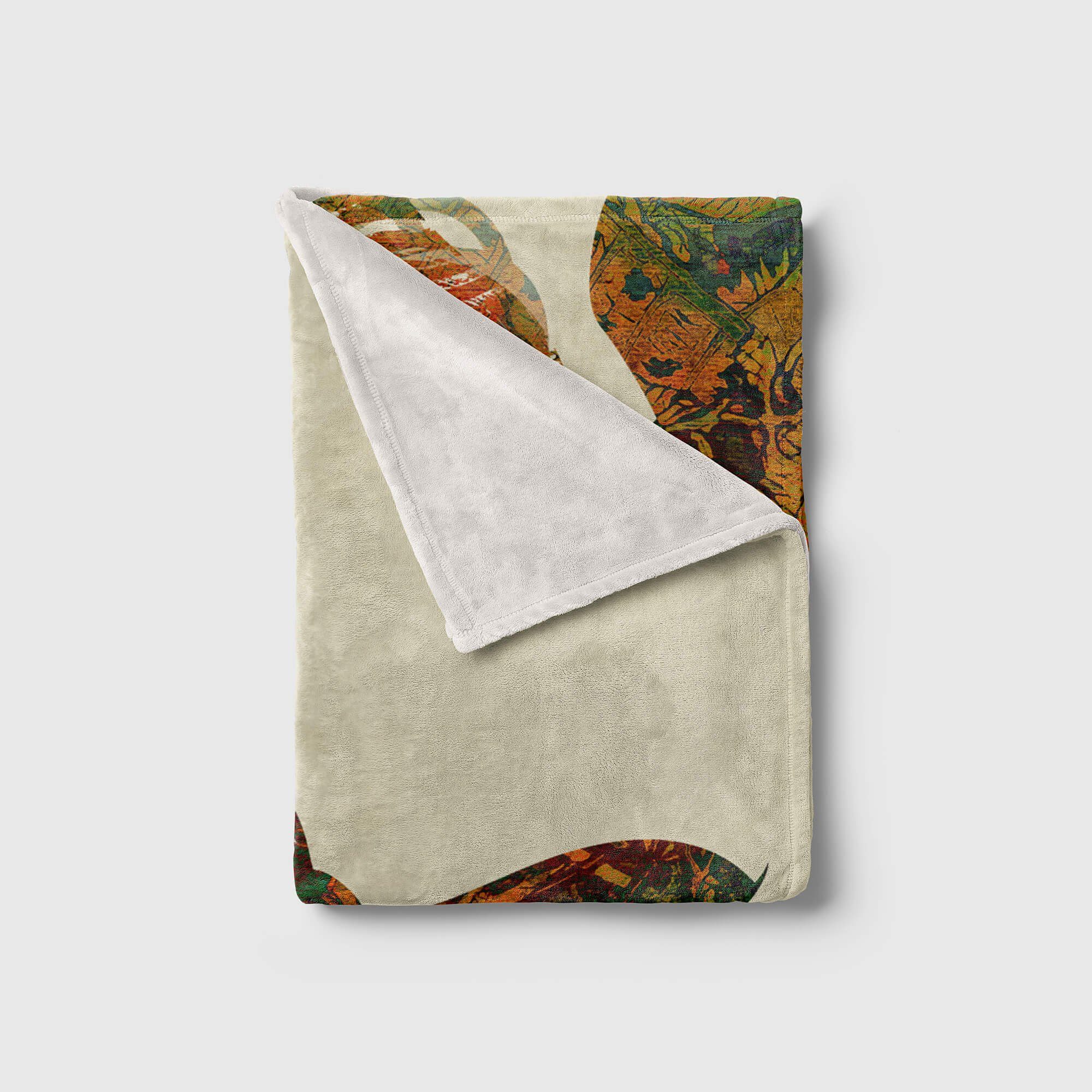 Handtuch Baumwolle-Polyester-Mix Strandhandtuch mit Sinus Abs, Handtuch (1-St), Porträt Handtücher Art Saunatuch Fotomotiv Kuscheldecke Frauen