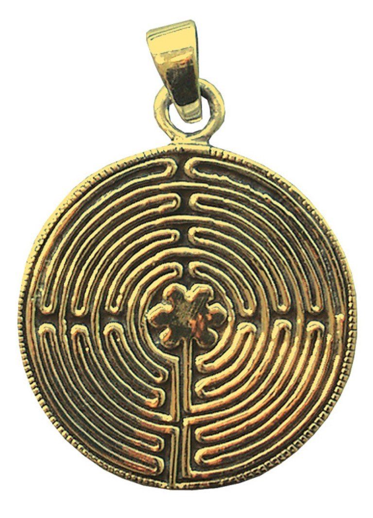 Saraswati Kettenanhänger Anhänger "Labyrinth Chartres" 2,5cm Messing günstig online kaufen