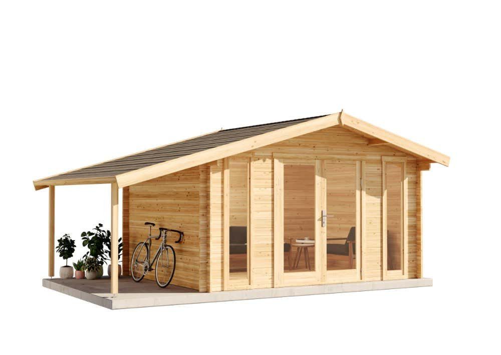 Alpholz Gartenhaus Holz Mirko Modern D, BxT: 520x350 cm, in Imprägniert (Pinie) mit 28mm Wandstärke