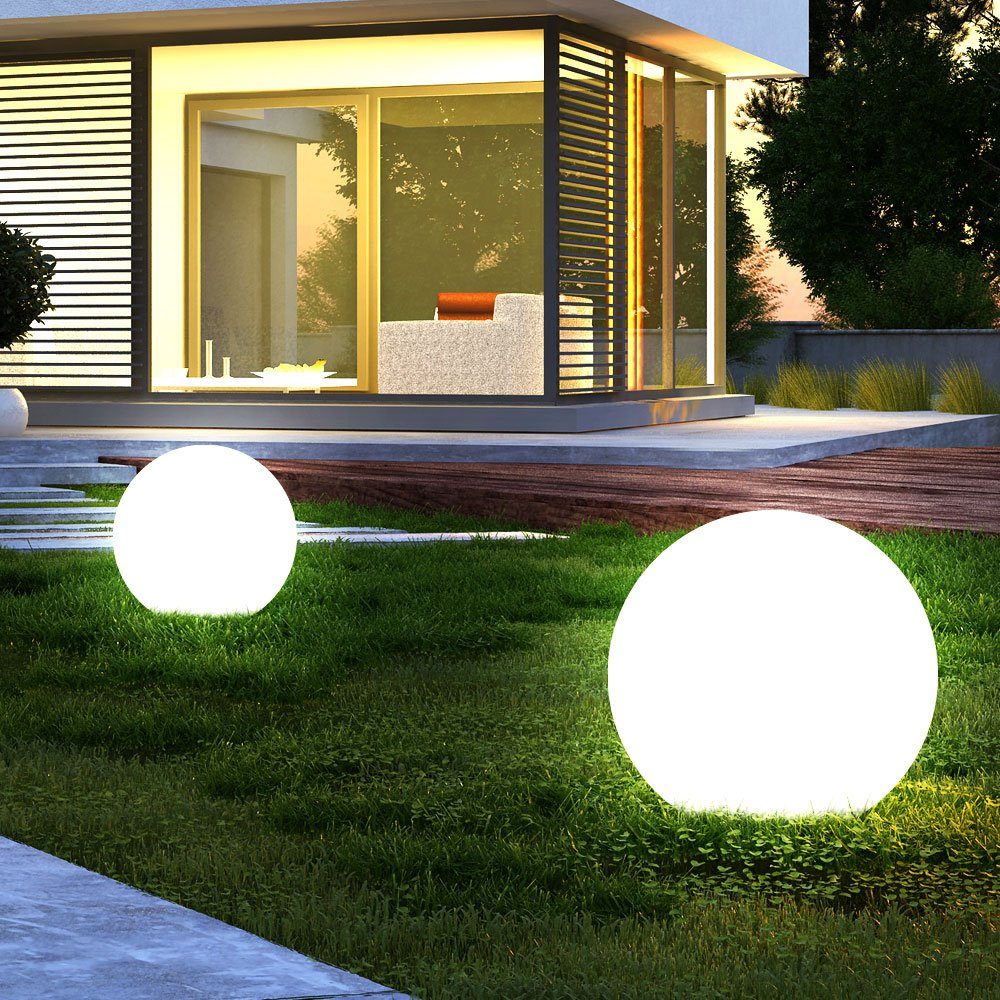 etc-shop LED Solarleuchte, LED-Leuchtmittel fest Gartendeko Kugelleuchte verbaut, Solar LED Solarleuchte Kugel Garten