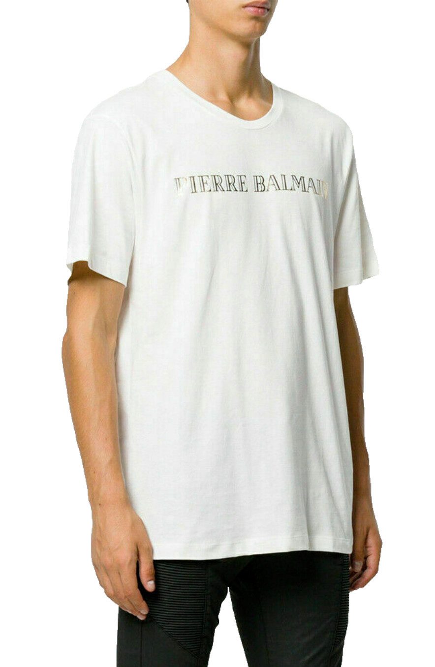 Balmain T-Shirt PIERRE BALMAIN T-shirt Logo Baumwolle Shirt