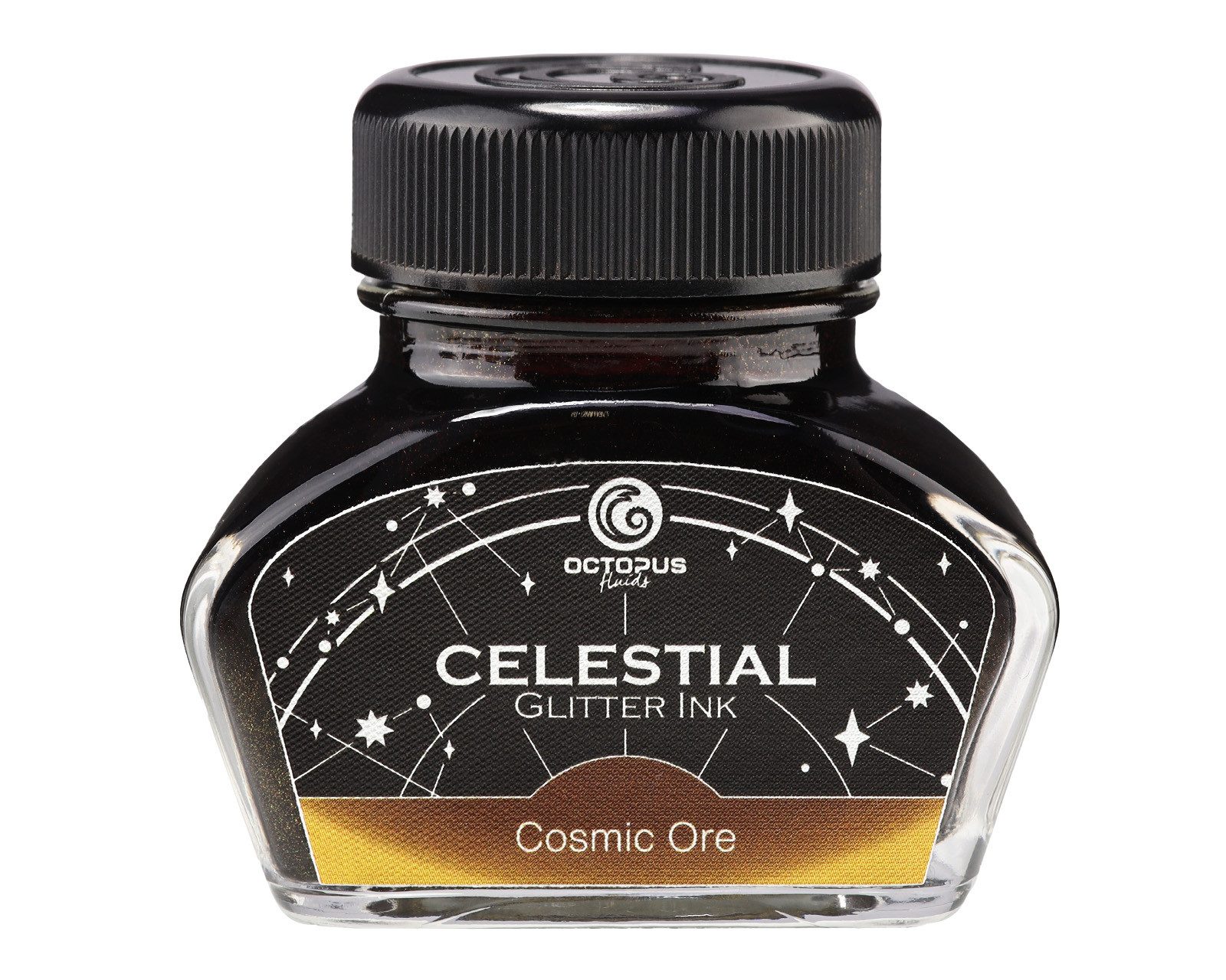 OCTOPUS Fluids Celestial Glitter Cosmic Ore 30ml Füllhaltertinte mit Glitzer Tintenglas (30ml, 1-tlg)