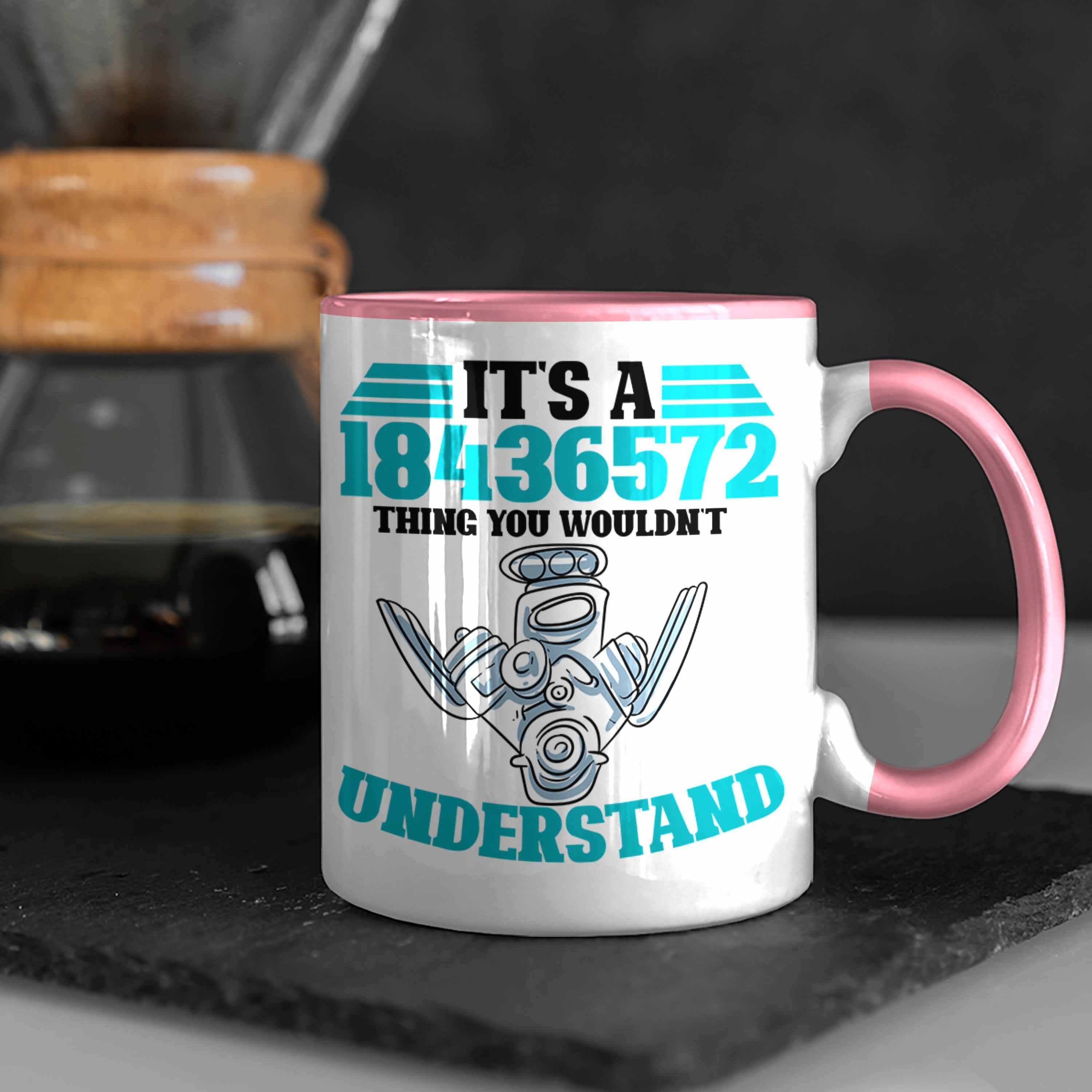 Trendation Motor Zündfolge Geschenk Rosa Männer Kaffeebecher Tasse V8 Tuner Tasse