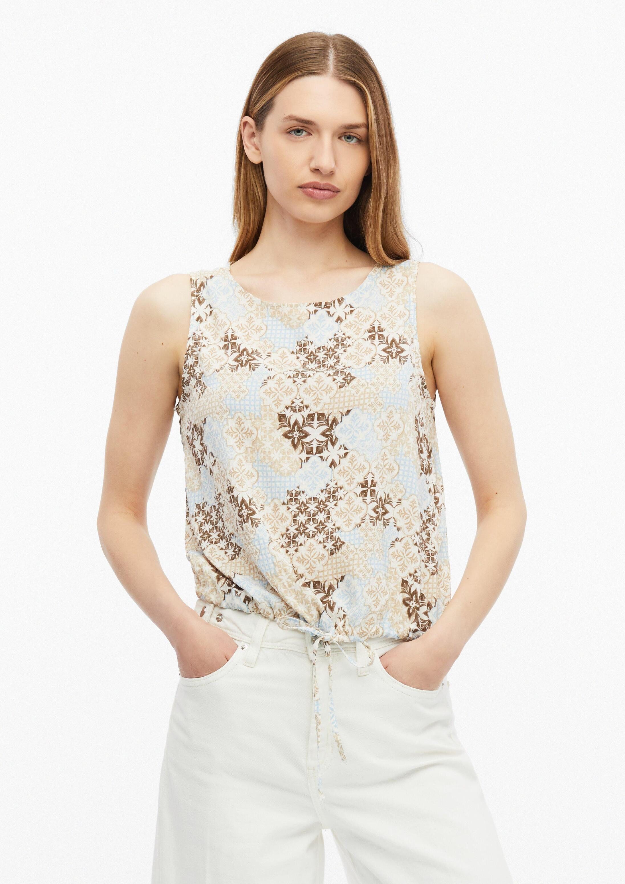 s.Oliver Blusentop Bluse Top aus Viskosemix mit regulierbarem Bund