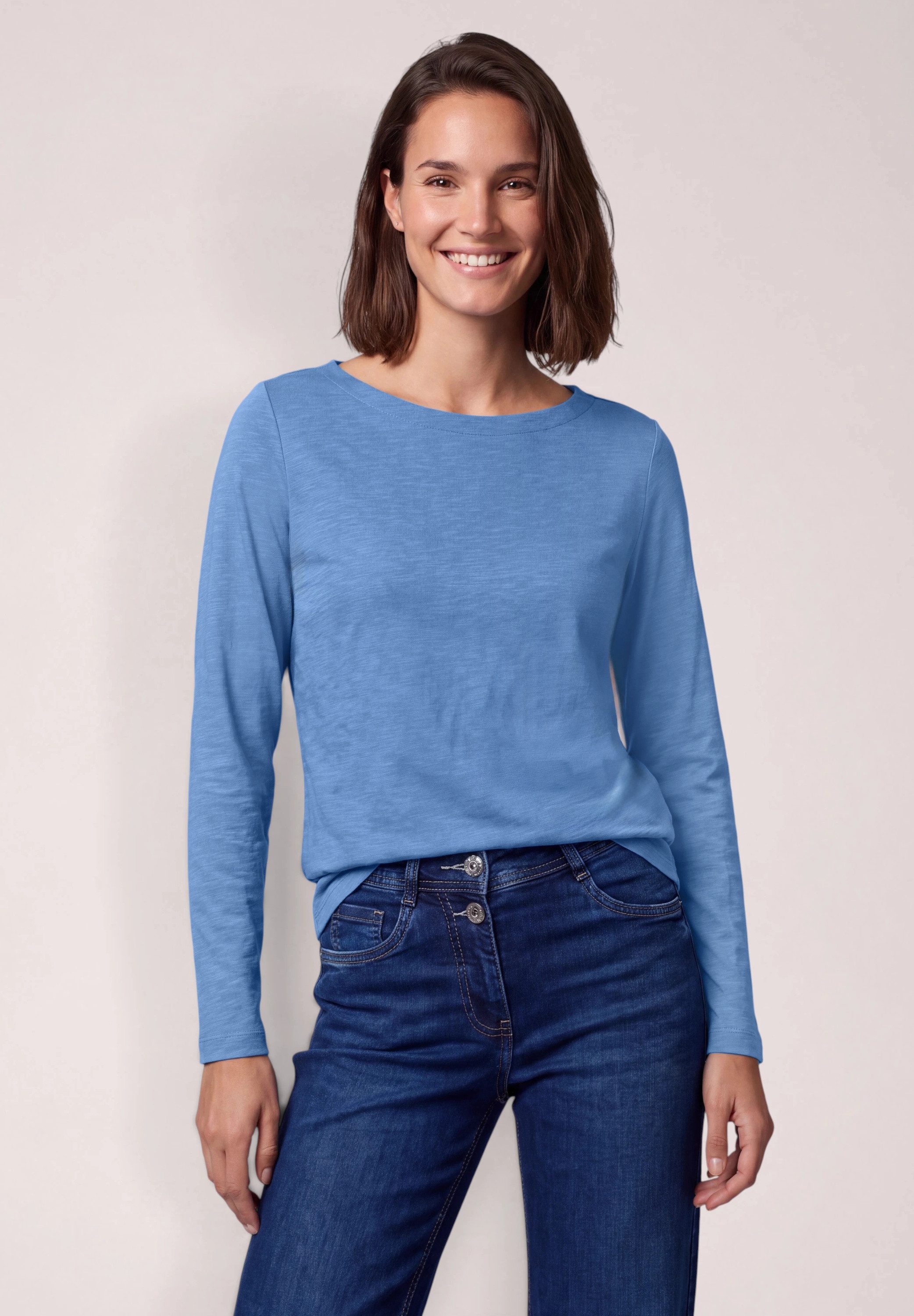 CECIL Langarmshirt mit U-Boot-Ausschnitt
