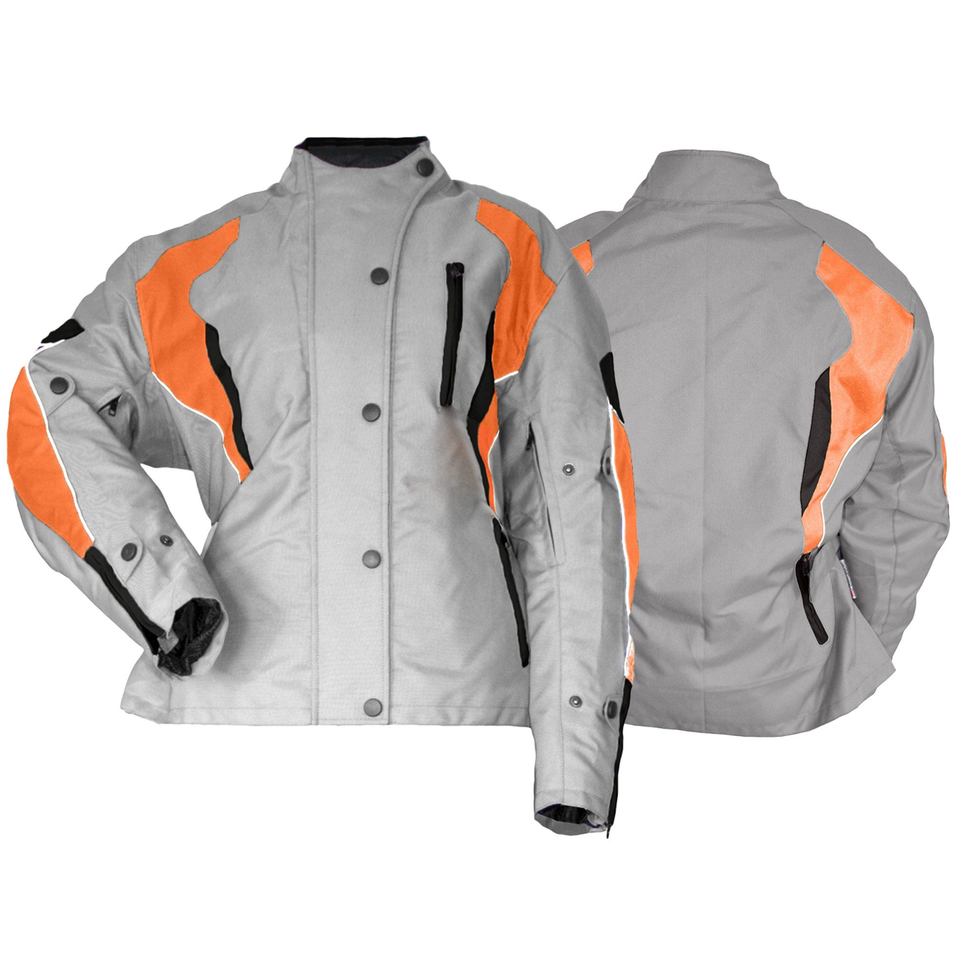 German Wear Motorradjacke GW321J Orange Damen Motorradjacke Textilienjacke Grau Orange