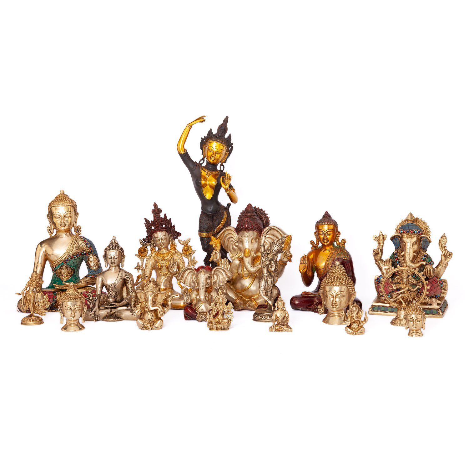 Ganesha Figur, schwarz, bodhi ca. cm 17 Dekofigur Messing,