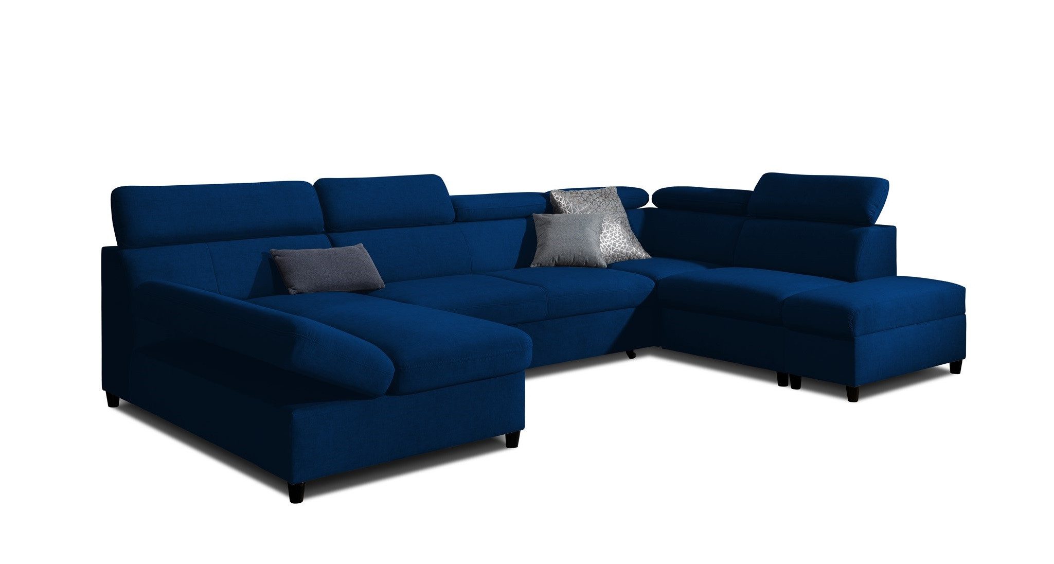 Fun Möbel Wohnlandschaft Schlafsofa Sofa ANTON Velourstoff Esito, inkl. 3 Bettkästen und Schlaffunktion, Rundumbezug