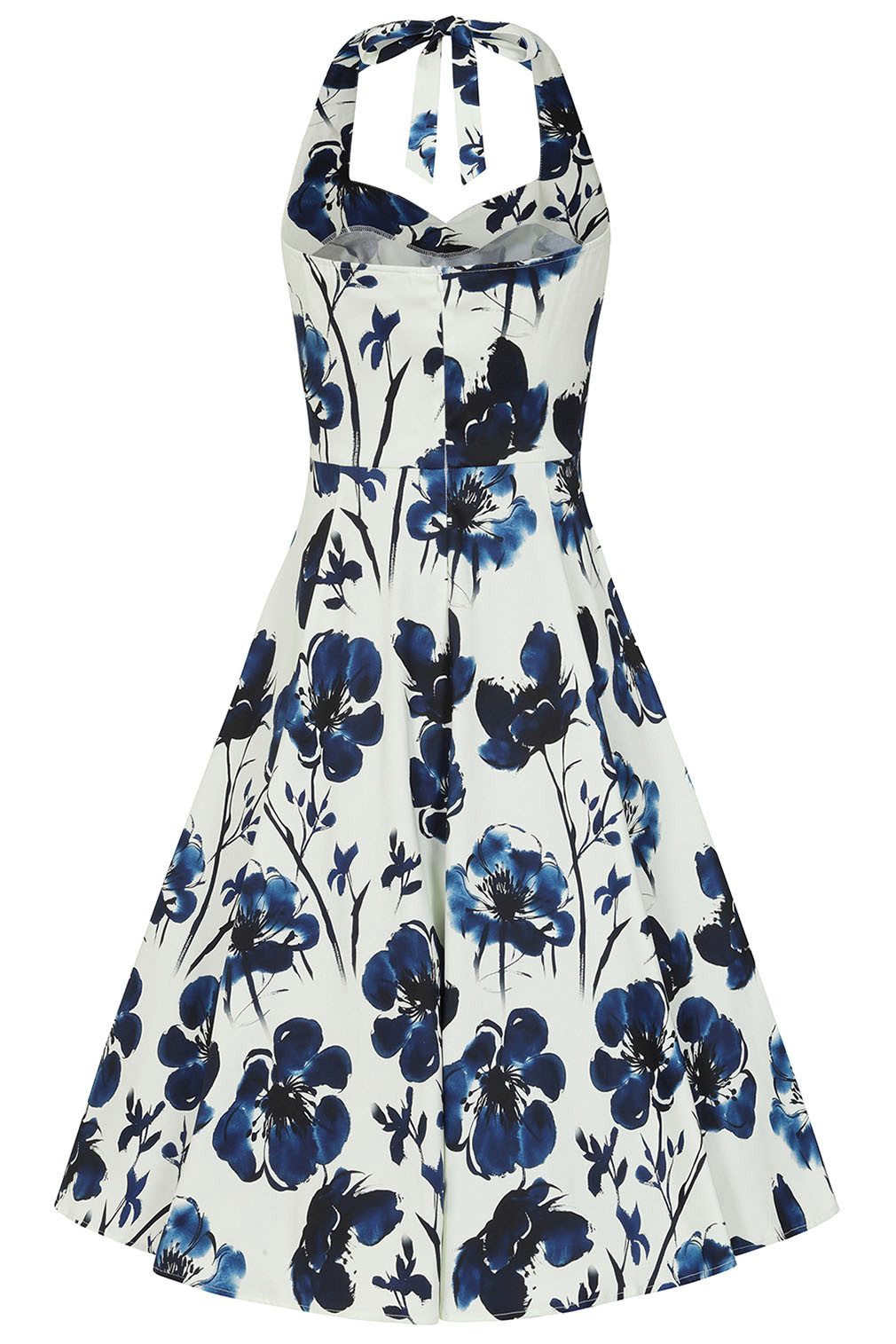 Hearts & Roses London A-Linien-Kleid Indigo Romance Swing Vintage Retro 50er