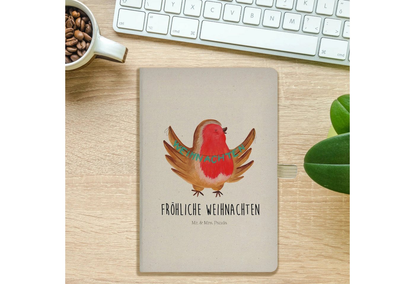 Thumbnail - Mr. & Mrs. Panda Notizbuch Rotkehlchen Weihnachten - Transparent - Geschenk, A5 Notizbuch Blanko Mr. & Mrs. Panda, Umwel...