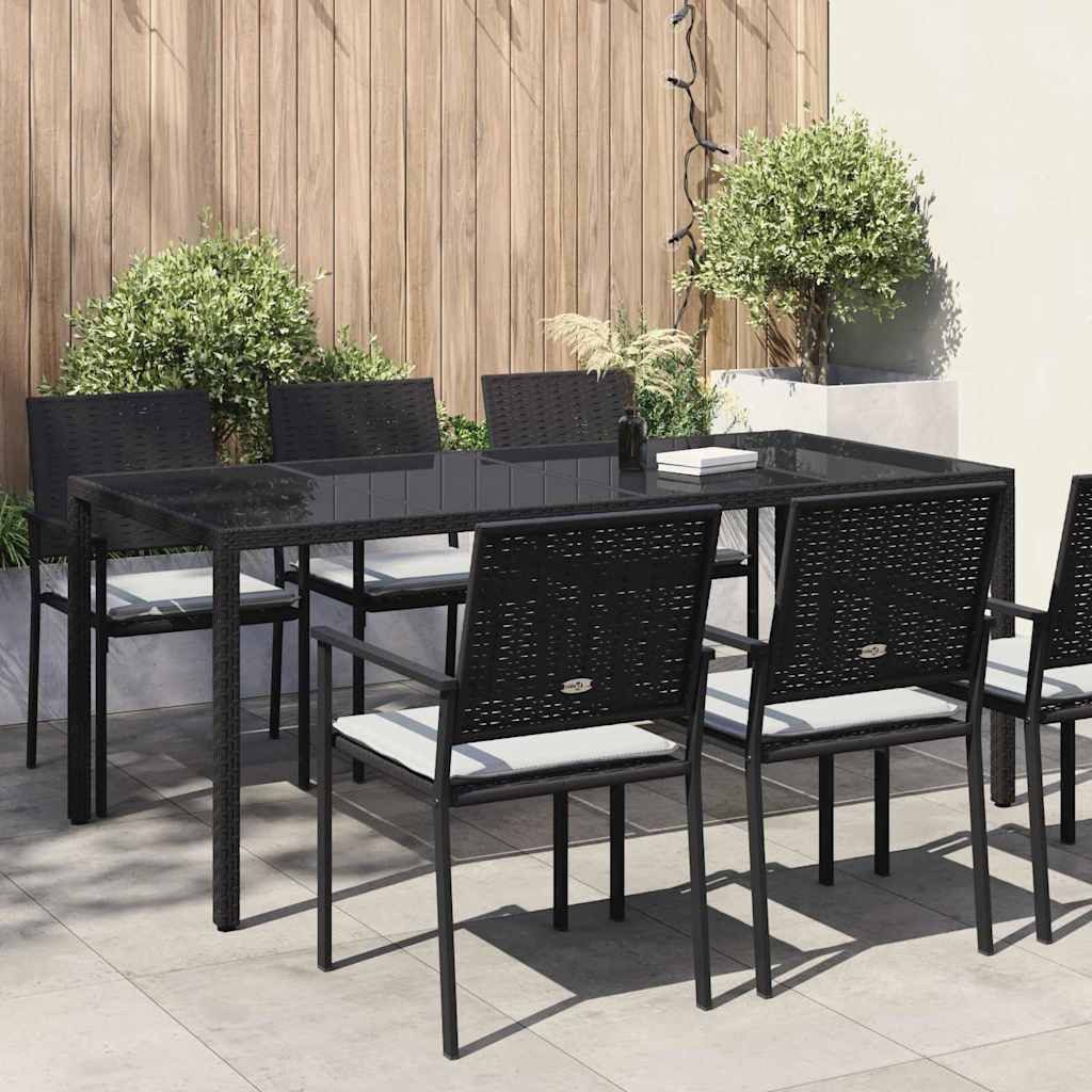 vidaXL Gartentisch Gartentisch Schwarz Poly-Rattan (1-St)
