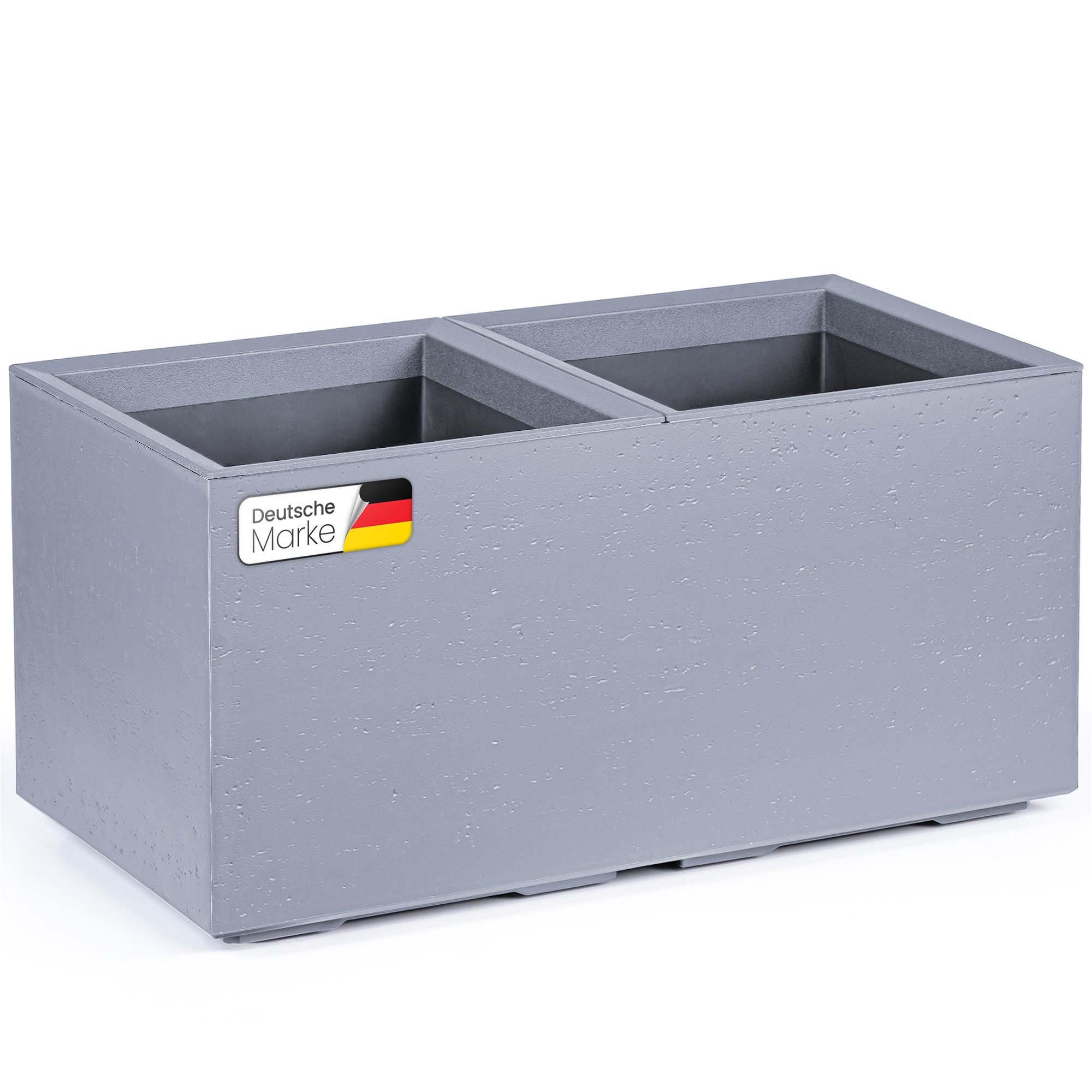 KONZEPT Pflanzkübel Großer auf Rollen, für außen, in Beton-Optik, mobil, recyceltem Material, ideal für Garten, Terrasse und Balkon