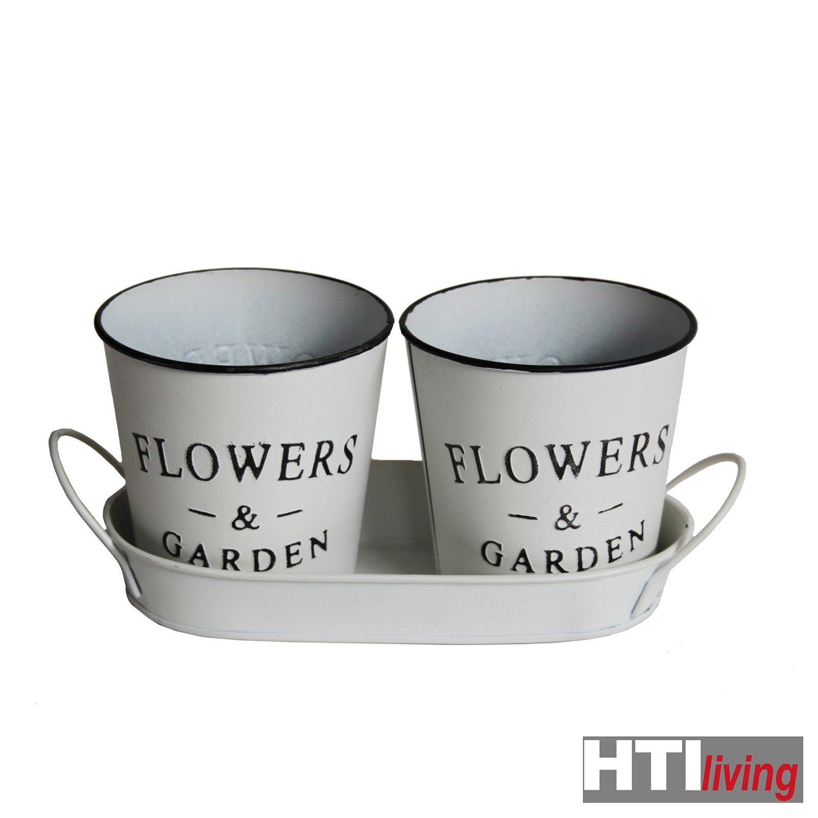 Pflanzschale Schale mit Pflanztopf-Set HTI-Living Flowers Garden