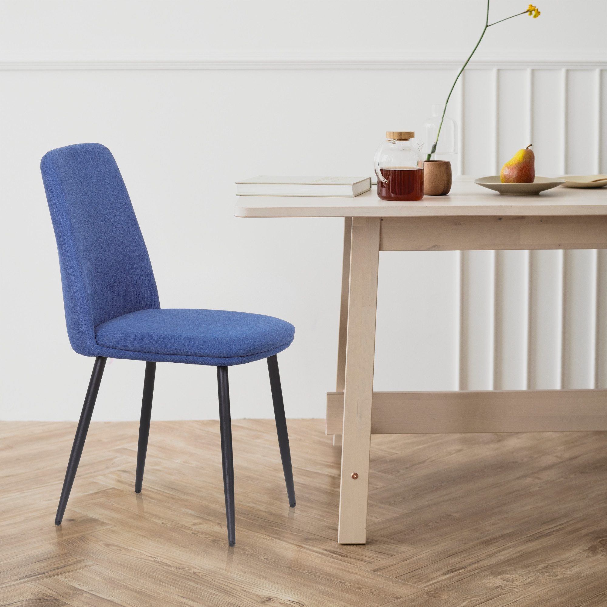 Albatros International Esszimmerstuhl BONO Strukturstoffstuhl Blau günstig online kaufen