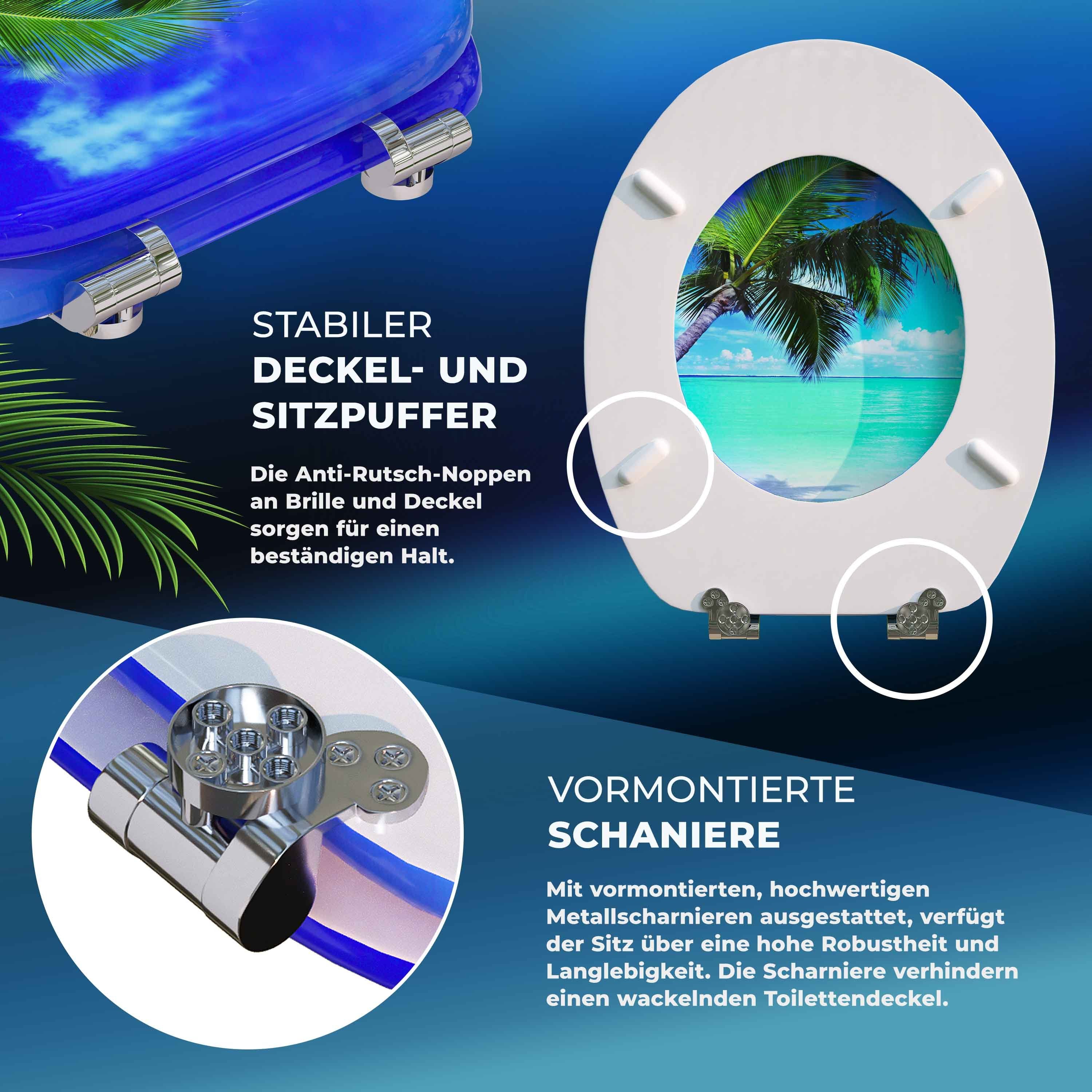 Casaria WC-Sitz, Doppelte Absenkautomatik MDF Holz hygienisch Toilettensitz Klobrille