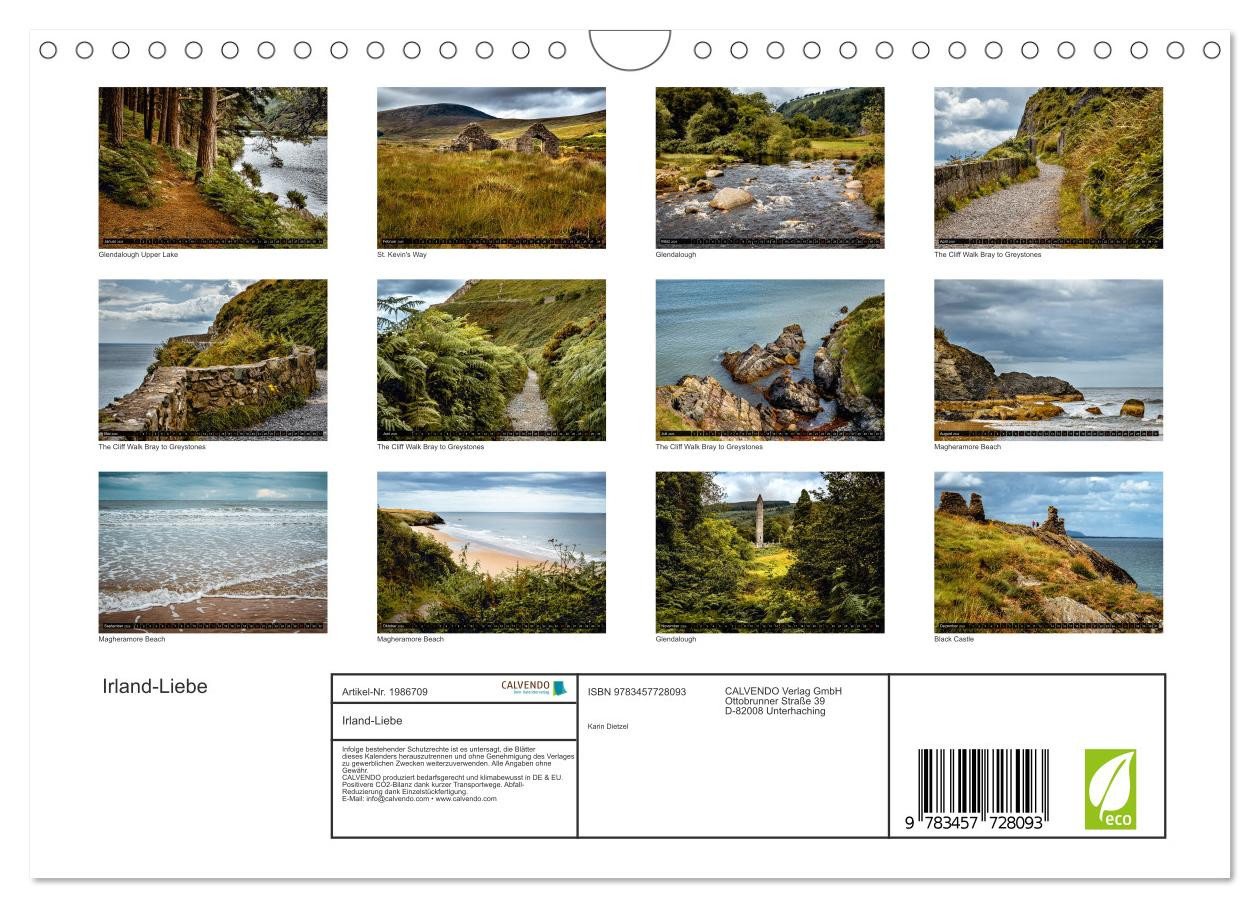 Thumbnail - CALVENDO Wandkalender Irland-Liebe (Wandkalender 2026 DIN A4 quer), CALVENDO Monatskalender