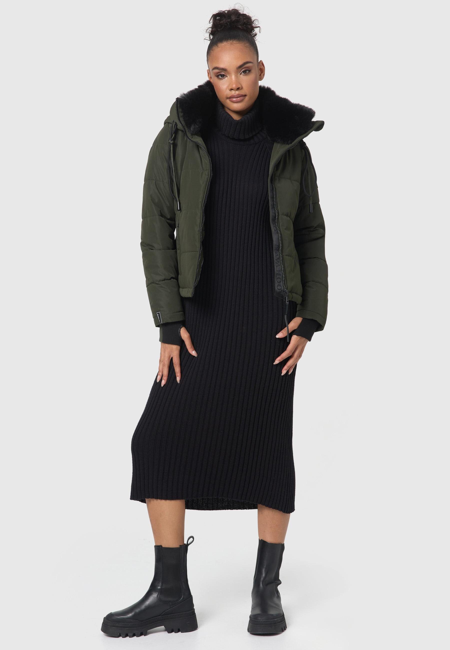 kuscheligem olivgrün mit Steppjacke XIV Liebe Mit Warme Winterjacke Damen Navahoo gesteppte Kragen