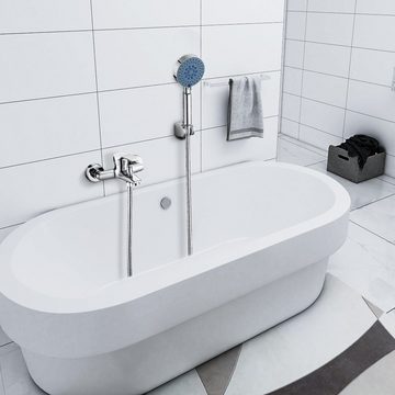 AuraLum pro Brausegarnitur Badewannenarmatur Duscheset Wasserhahn Mischbatterie Handbrause Chrom