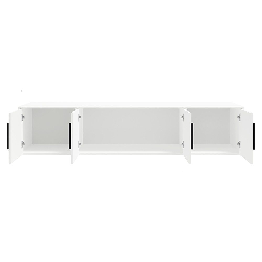 Lomadox Aufsatzschrank MOLLERUSA-132 für Kleiderschrank 197,6 cm breit, 4-türig, weiß matt