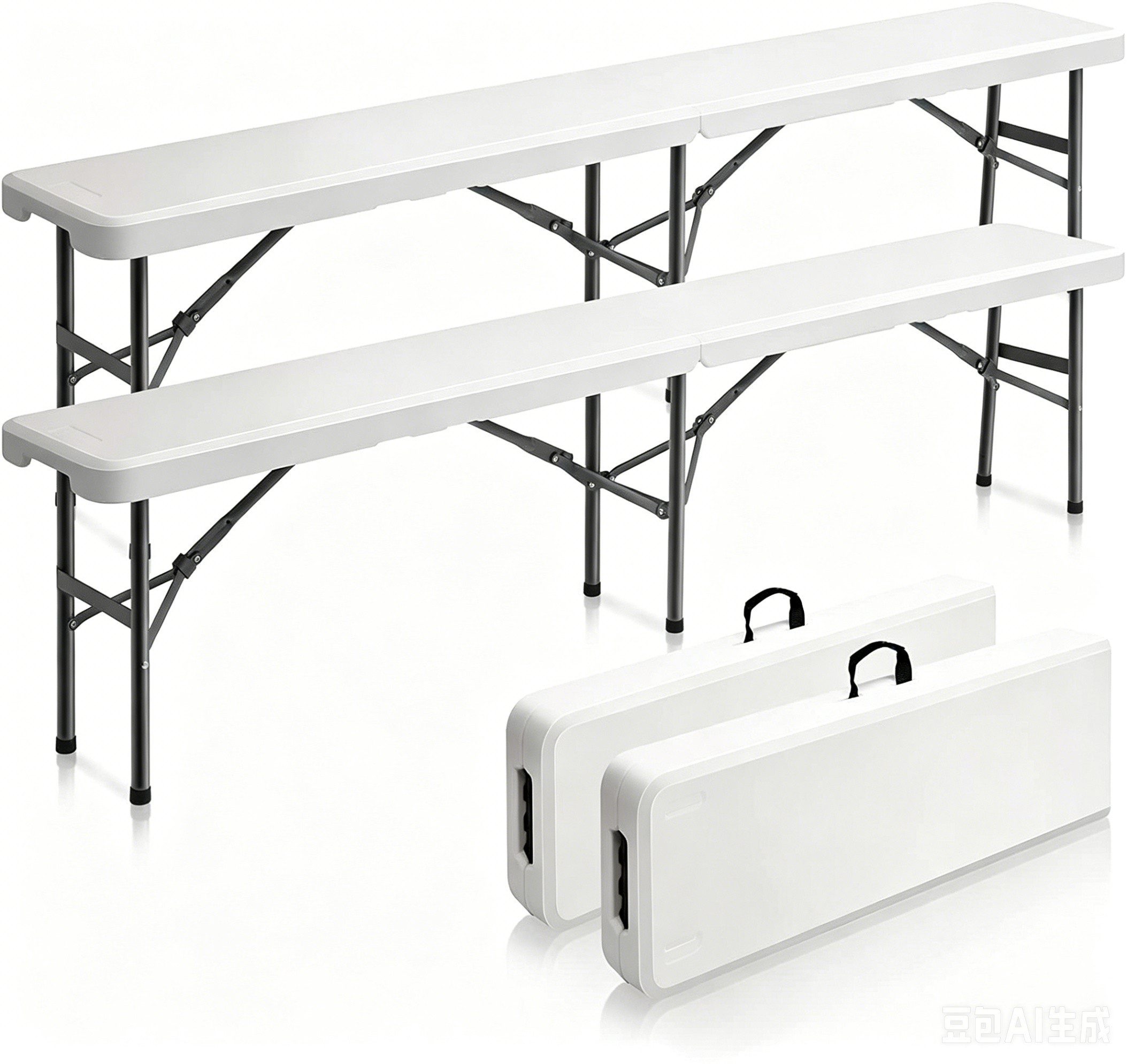 LEADZM Klappstuhl 2pcs Gartenbank,Bierbank Klappbar 180cm, Campingbank Faltbar, 2-teiliges Set,klappbar & platzsparend verstauubar