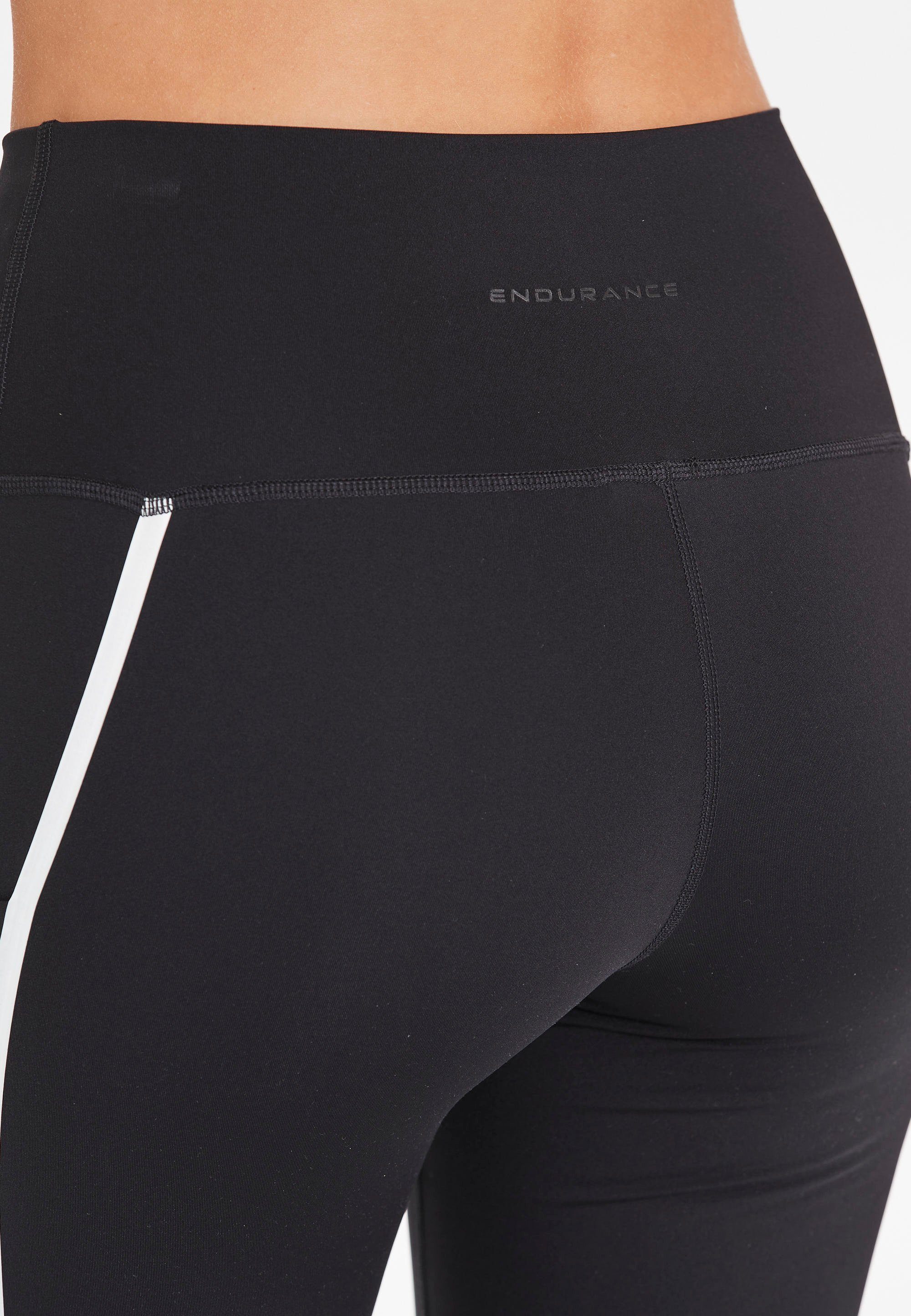 ENDURANCE Trainingstights Flothar mit reflektierenden Streifen schwarz