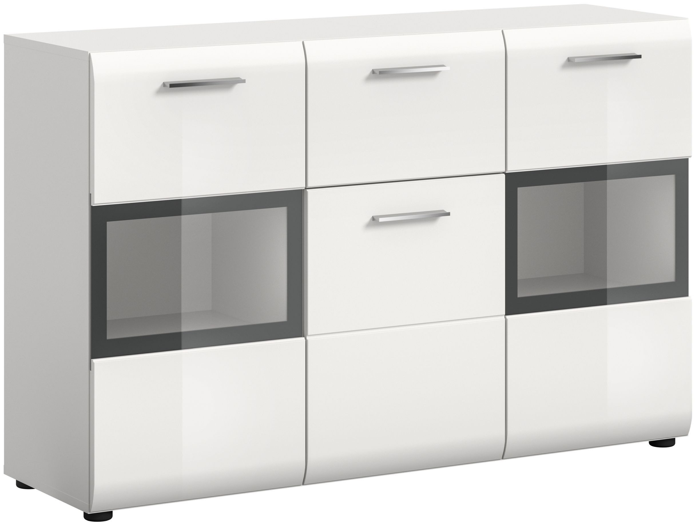 xonox.home Sideboard, in weiß hochglanz tiefzieh/weiß Nachbildung B/H/T: 125 x 81 x 37 cm