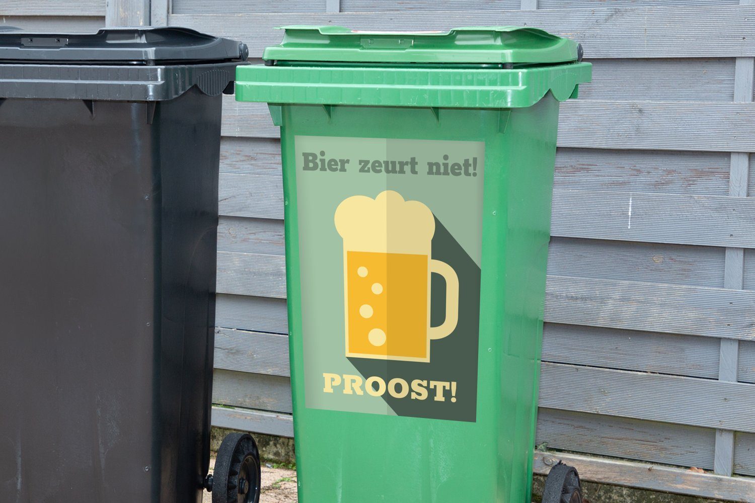 Sticker, nicht Mancave - Bier Mülleimer-aufkleber, - Abfalbehälter - MuchoWow Container, St), - Bier (1 nörgelt Kneipe Mülltonne, Cafe Wandsticker