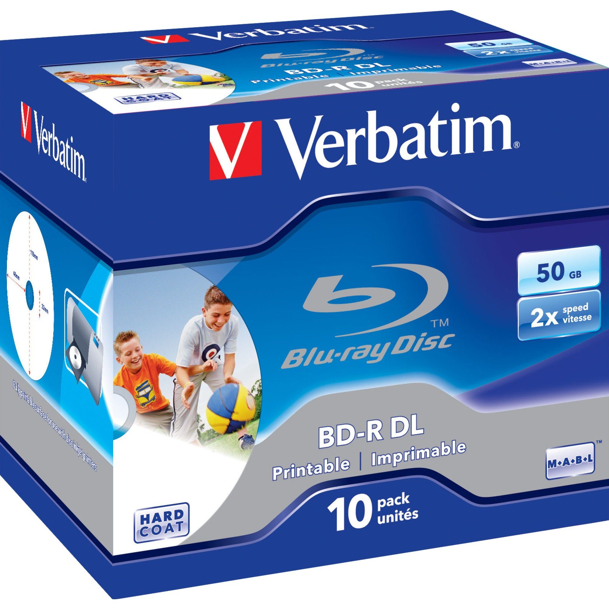 Verbatim Blu-ray-Rohling Verbatim BD-R 50 GB, Blu-ray-Rohlinge, (6fach, 10