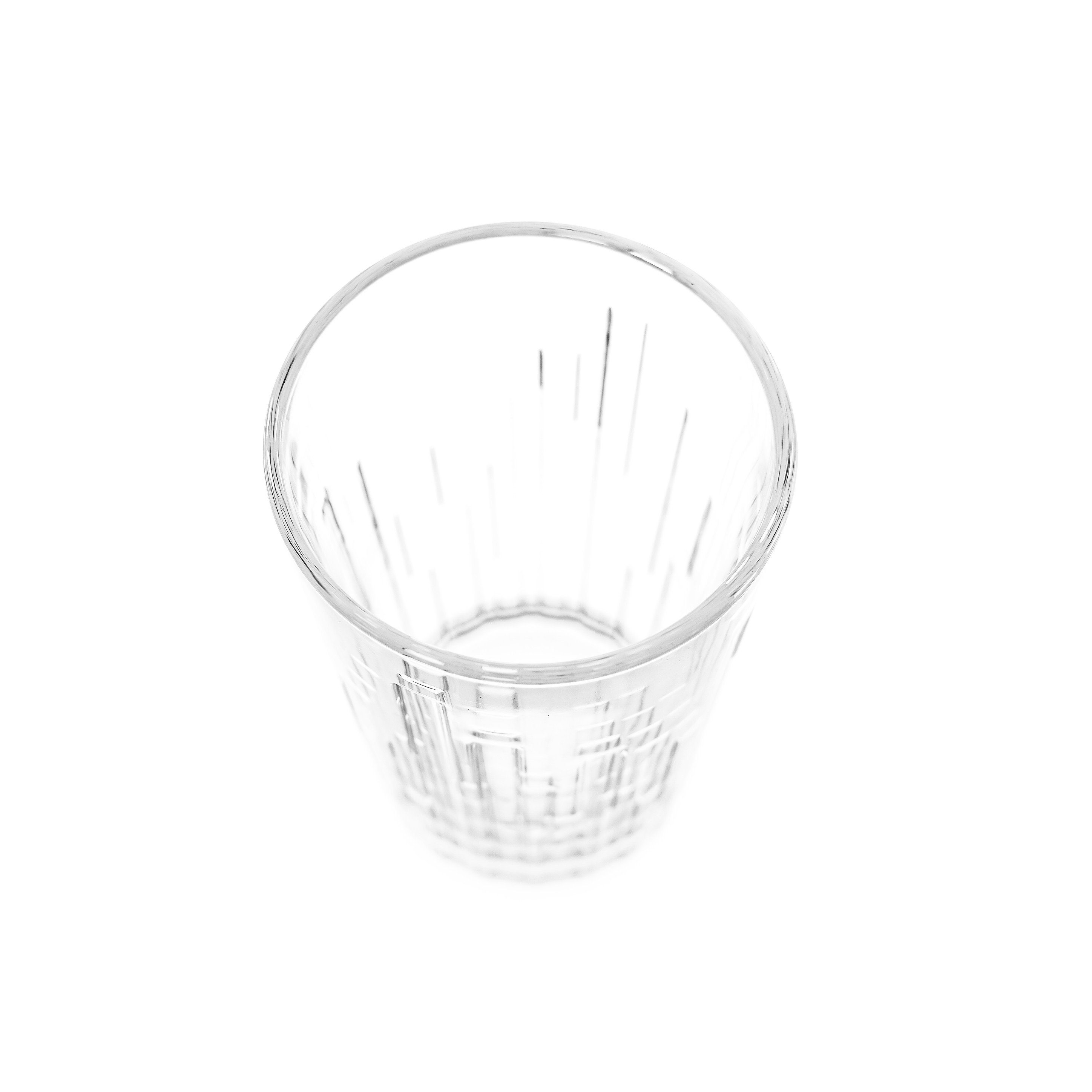 Pasabahce Gläser-Set 3er Gläser-Set Wassergläser Trinkgläser Saftgläser 330 ml mit Muster, 3-tlg.