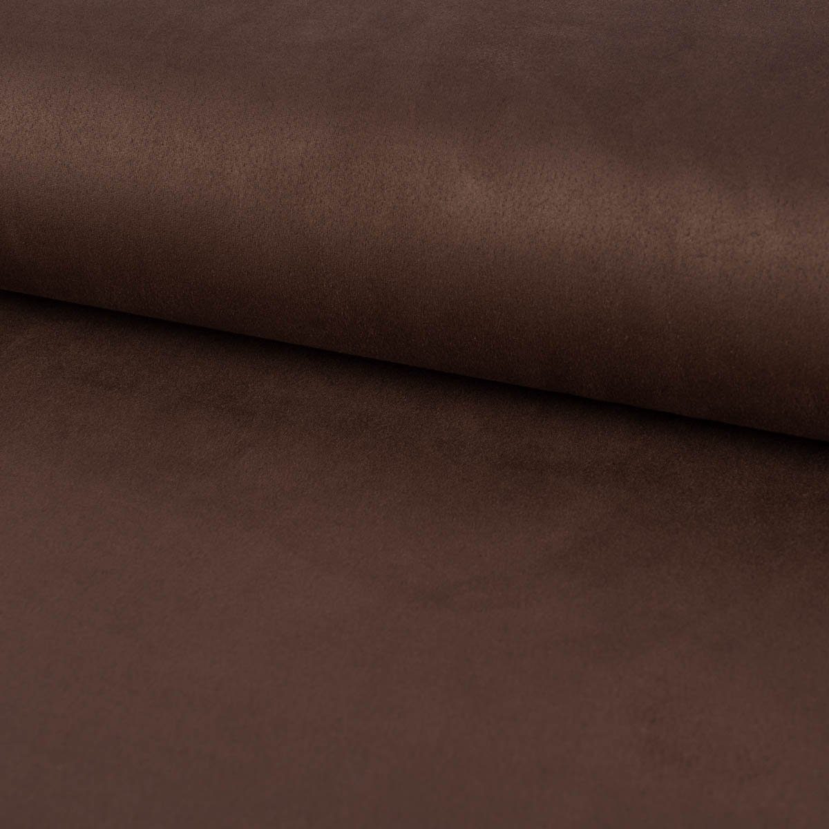 SCHÖNER LEBEN. Stoff Bekleidungsstoff Meterware Stretch Wildlederimitat dunkelbraun 1,5m