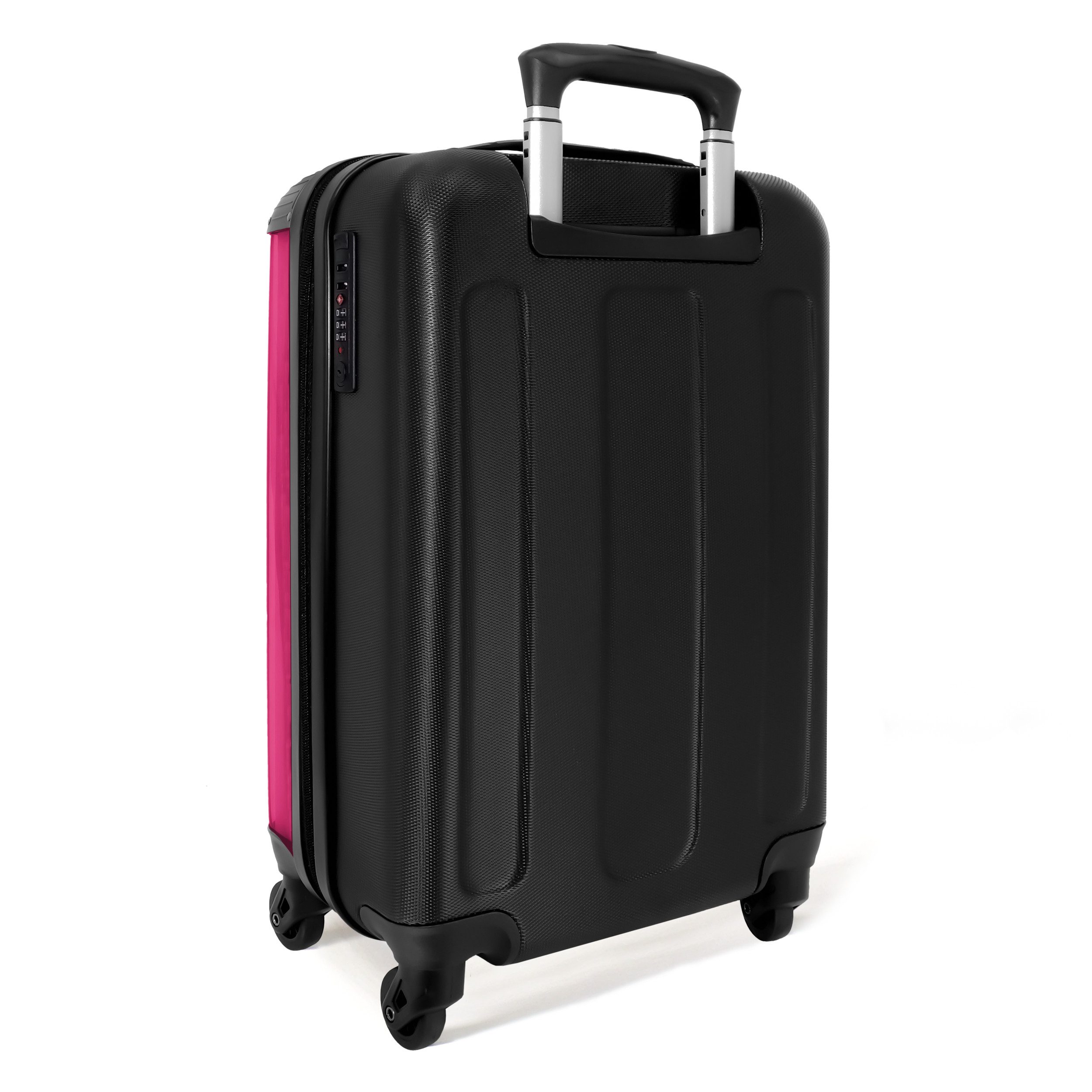 NoBoringSuitcases.com© Hartschalen-Trolley Panda mit Kopfhörer, Sonnenbrille und Goldkette 55x35x20cm, 4 Rollen, Kinder Koffer Klein, Trolley Handgepäck, Reisekoffer