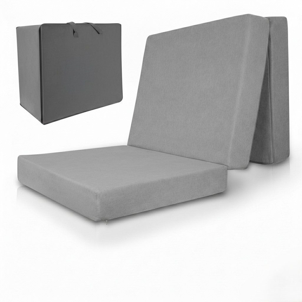 Klappmatratze Premium L Klappmatratze Gästebett inkl. Husse VS95, 80x200cm Grau, Beautissu, 14 cm hoch, extra dick 14cm Visco-Matratze Härtegrad H3 waschbar Grau