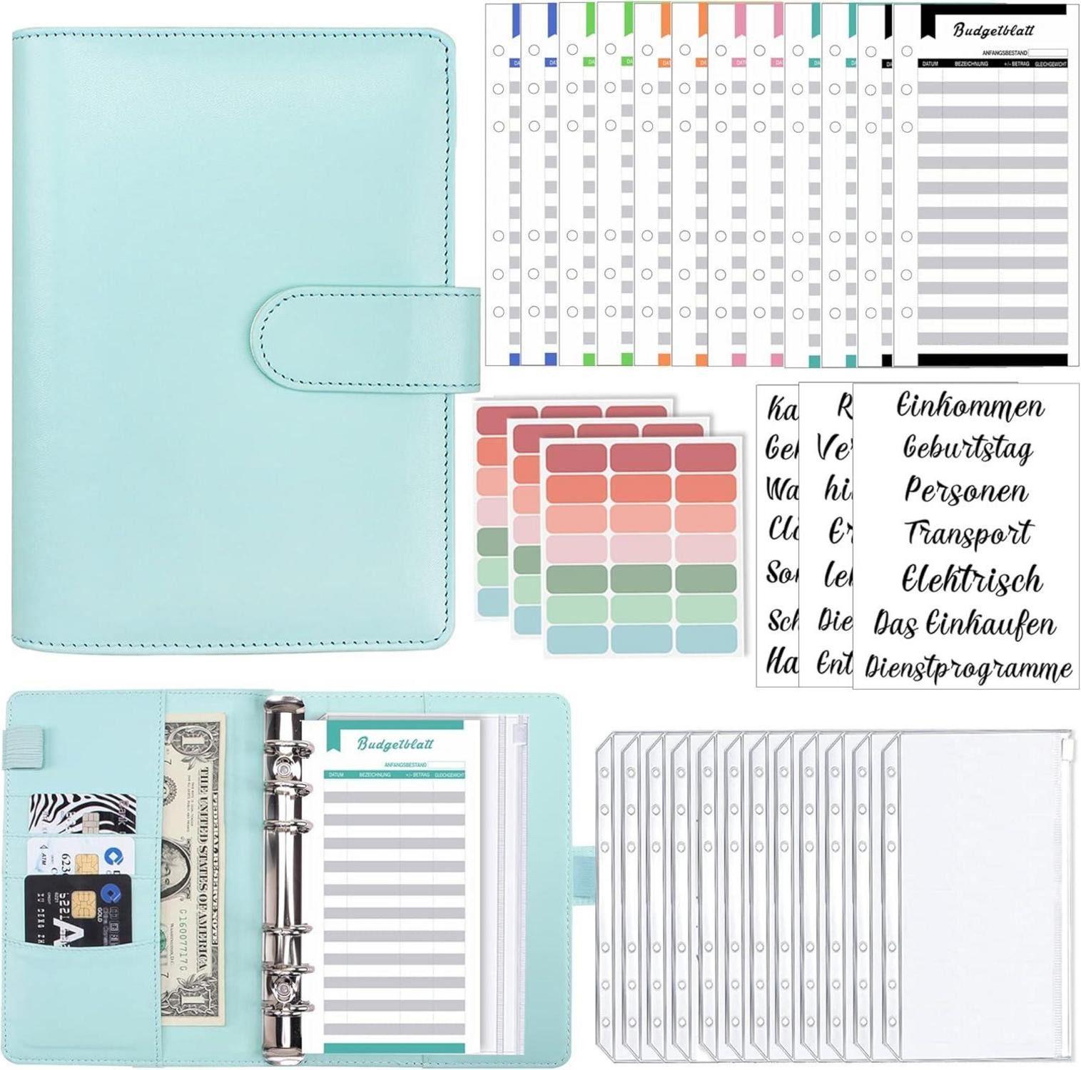 Notizbuch A6 Binder Budget Planner: Geld Organizer mit 12 Binder Taschen, 12