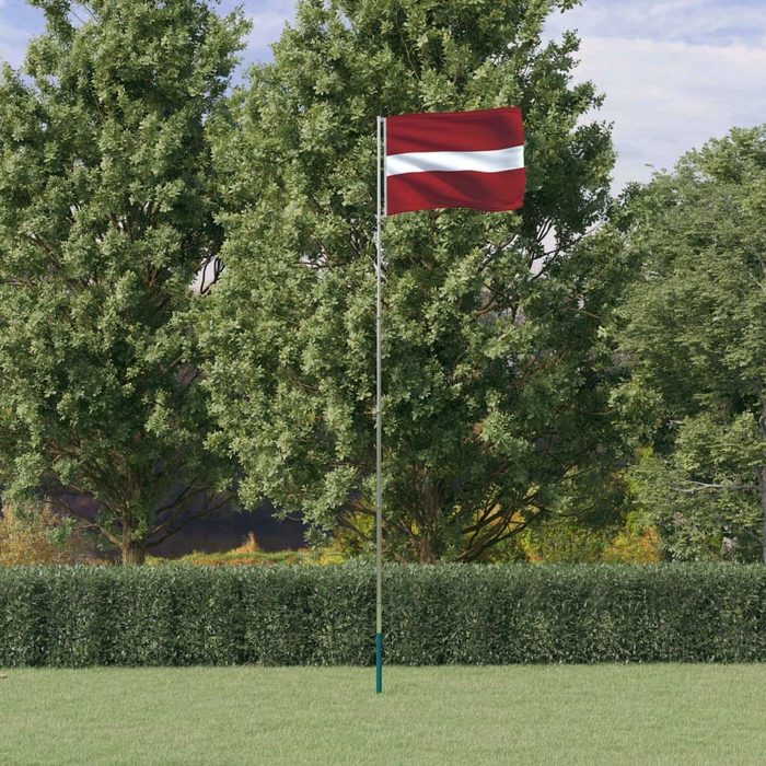 vidaXL Flagge Flagge Lettlands mit Mast 5 55 m Aluminium