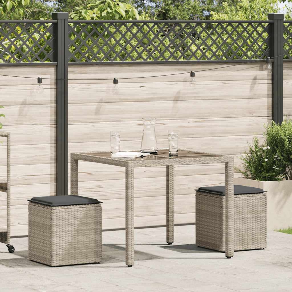 vidaXL Hocker Gartenhocker mit Kissen 2 günstig online kaufen