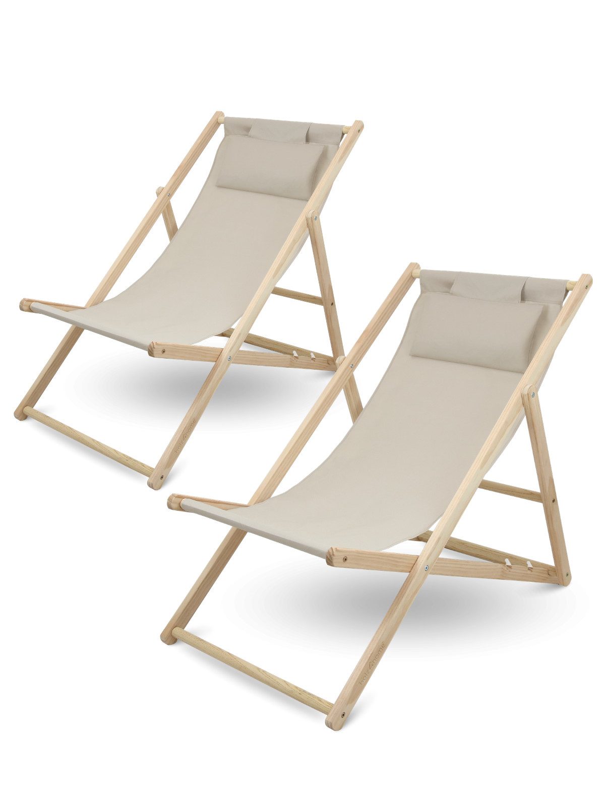 holz4home® Gartenstuhl 2er Set Liegestuhl klappbar I Sonnenliege Strandstuhl aus Holz