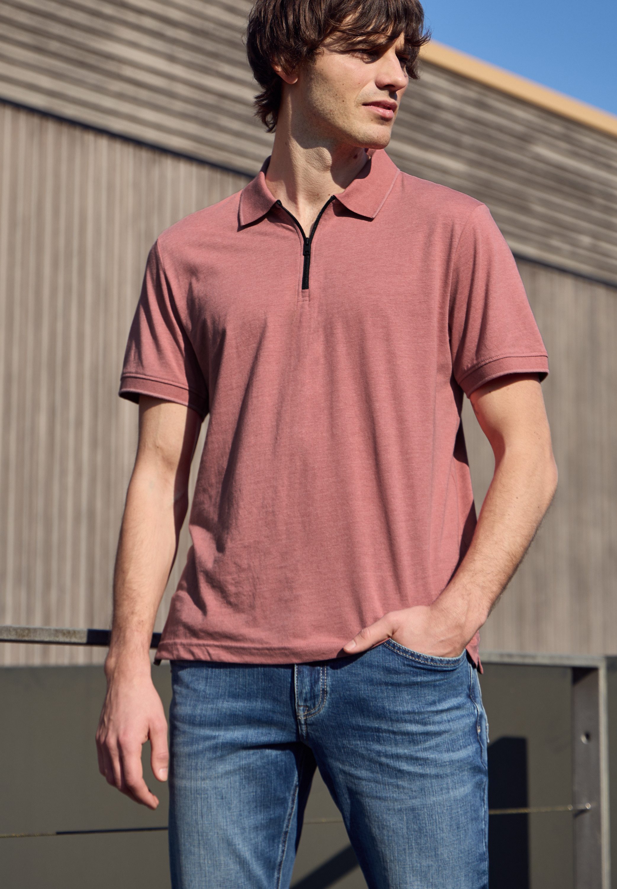 STREET ONE MEN Poloshirt im soften Baumwoll-Mix