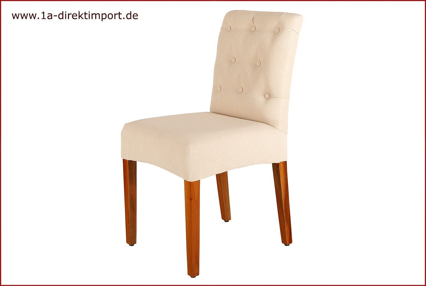 Absolut der günstigste 1a Direktimport Esszimmerstuhl Polsterstühle Beige Braun Chesterfield Knöpfe Stil - Esszimmerstühle 