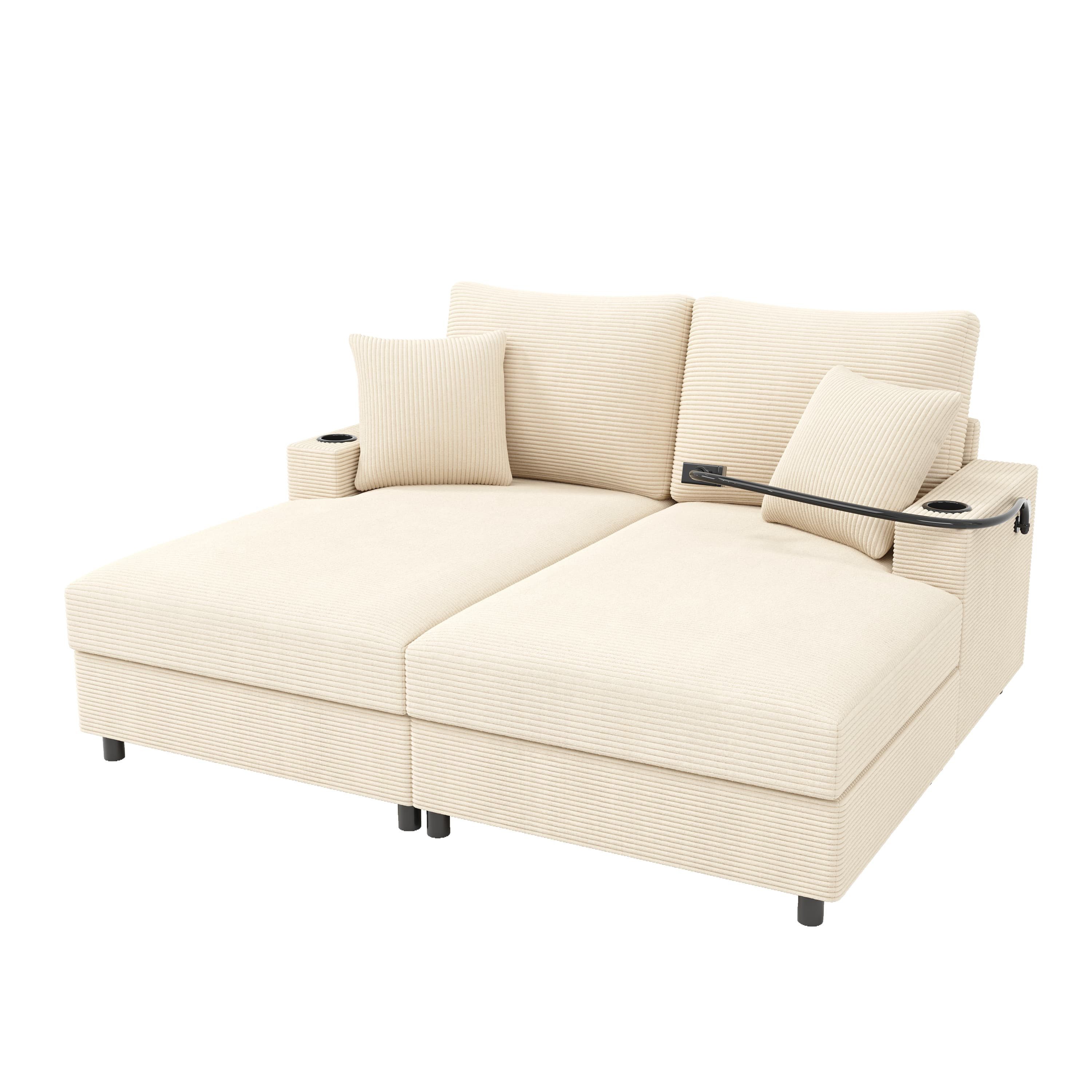 ANYSUN Sofa Doppelschlafsofa mit Handyhalterung und Getränkehalter, Spar-Set, fur Kinder