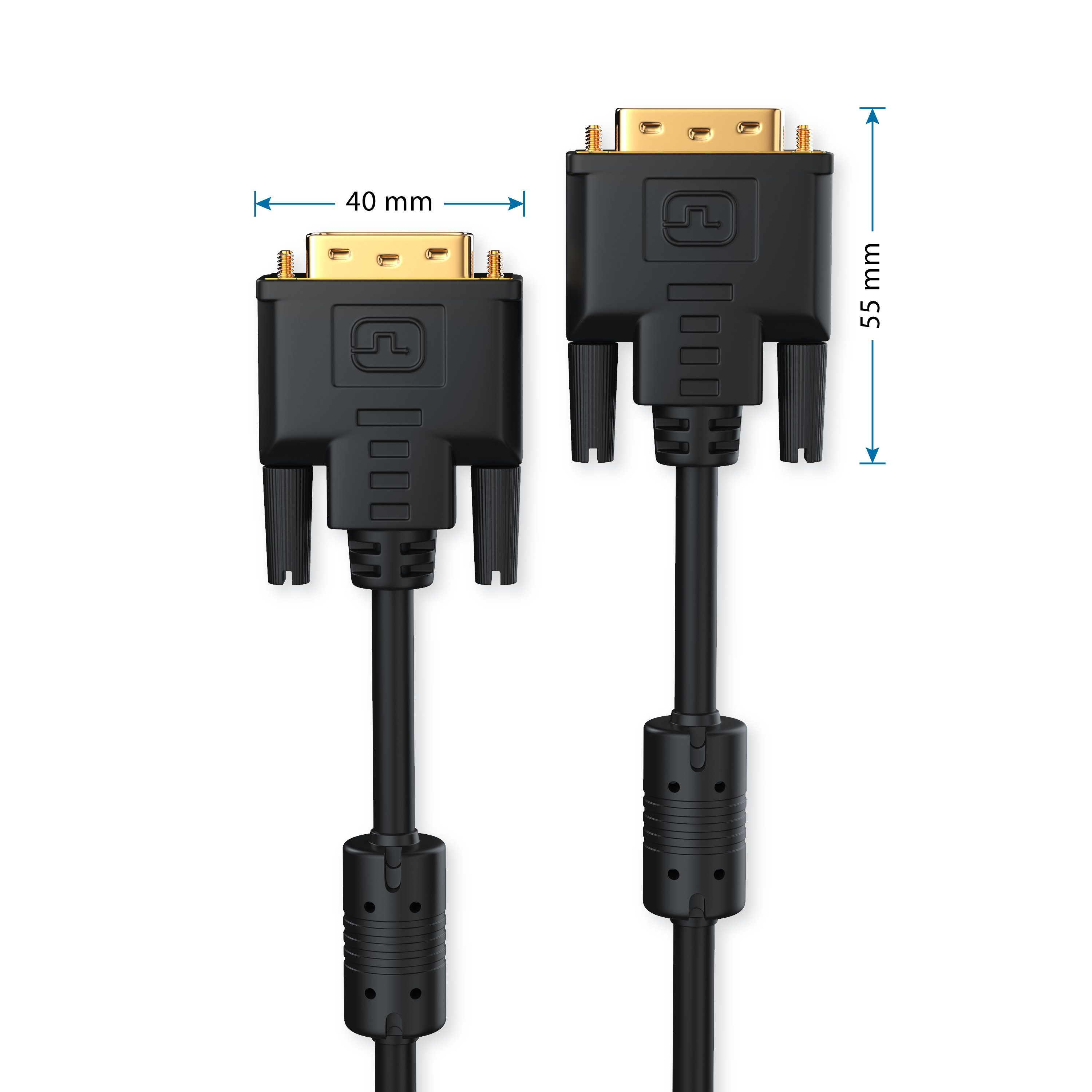 CSL Video-Kabel, DVI-D (DL), (200 cm), Monitor Verbindungskabel Dual-Link 24+1 Auflösung bis 2560x1600 - 2m