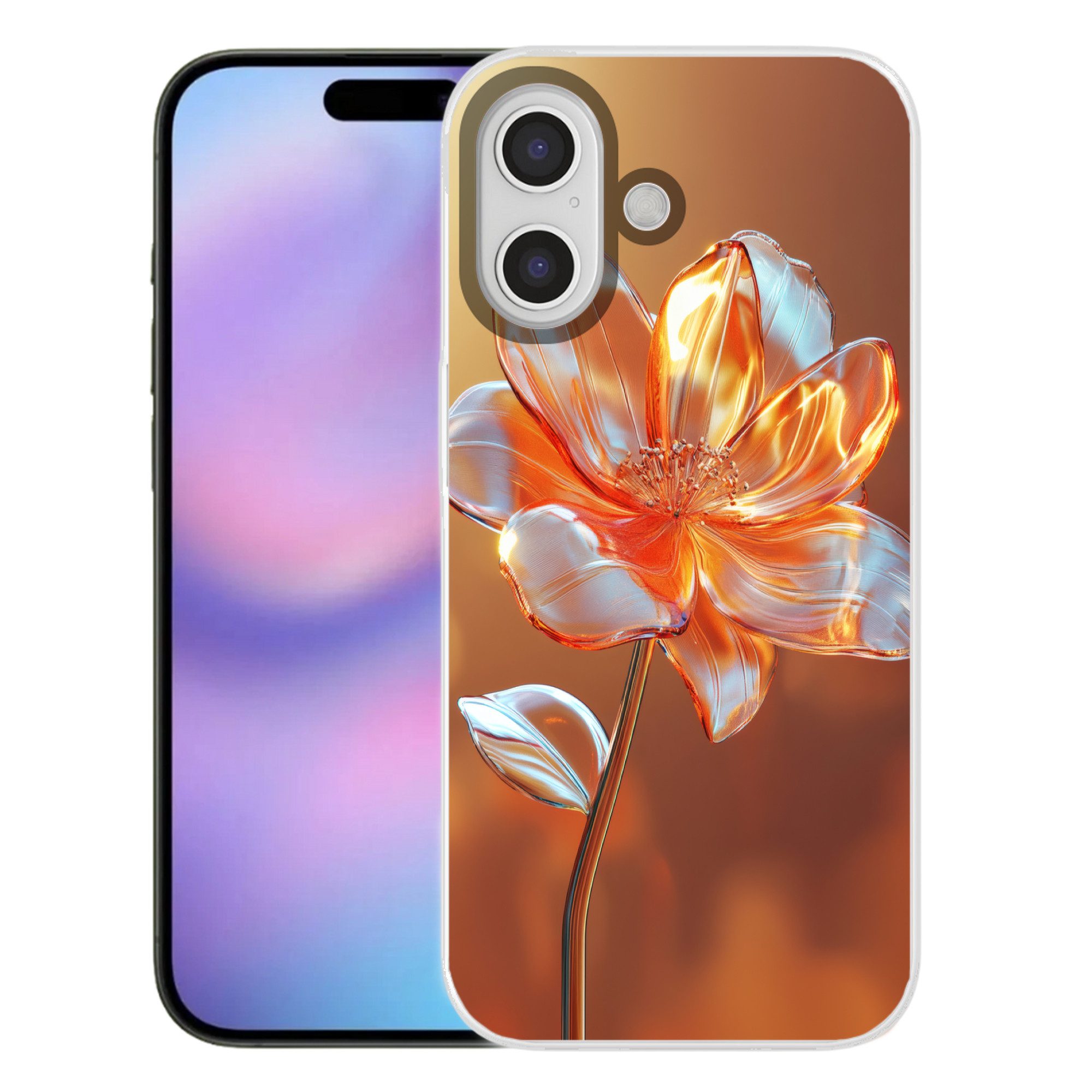 MuchoWow Handyhülle für Apple iPhone 17 Gläser - Blume - Sonnenlicht, Smartphone-Bumper, Print, Handy Schutzhülle Dünn