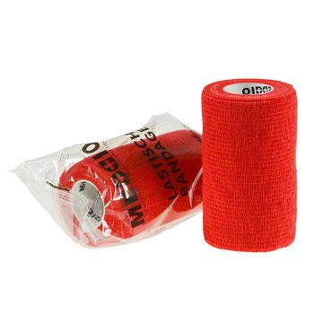 meDDio Pferdebandage Sparpaket Bandagierwatte Verbandwatte 40cm + 12 Haftbandagen 10cm rot