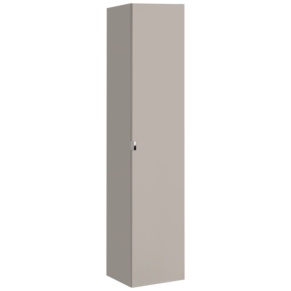 Lomadox Hochschrank PUEBLA-56-TAUPE Badmöbel in taupe mit Vintage Oak Eiche, 2 Türen, : 35/160/33 cm