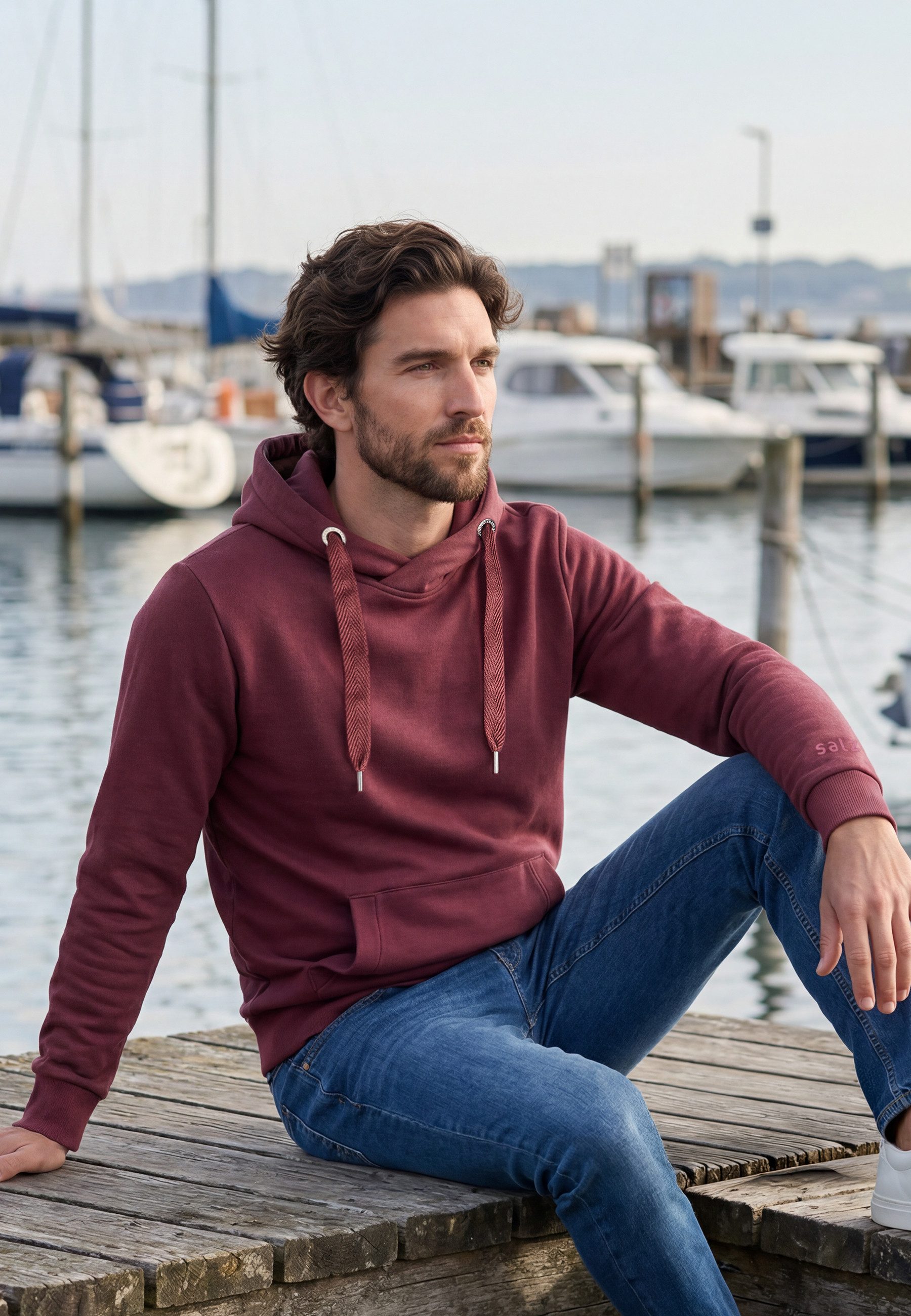 salzhaut Hoodie HEFF Herren Regular Fit salzhaut Kapuzenpullover – bequemer Fit und nordisch klares Design