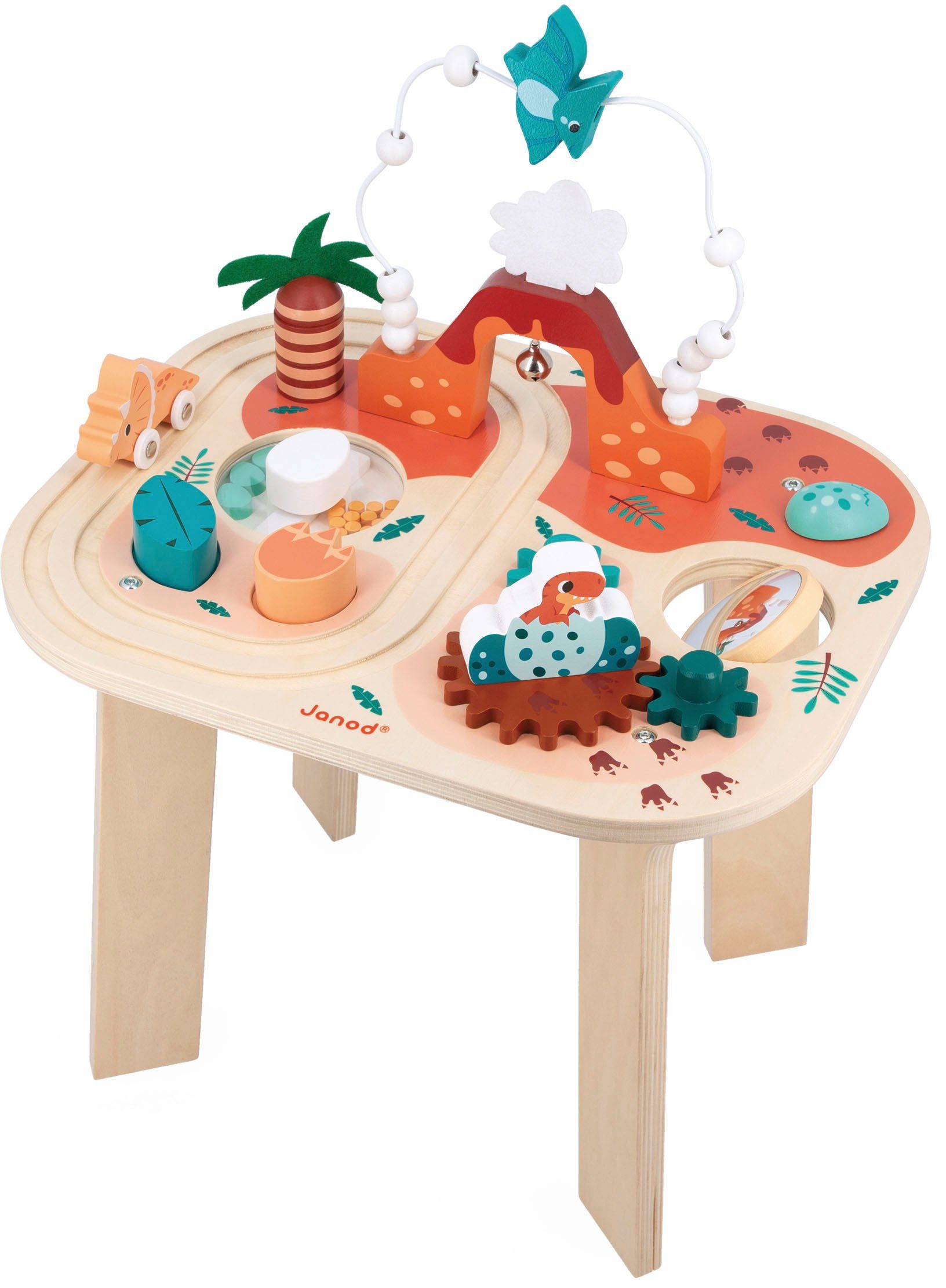 Wald Spieltisch schützt weltweit Dinosaurier, - Holzspielzeug, Janod - FSC®- Aktivitätstisch