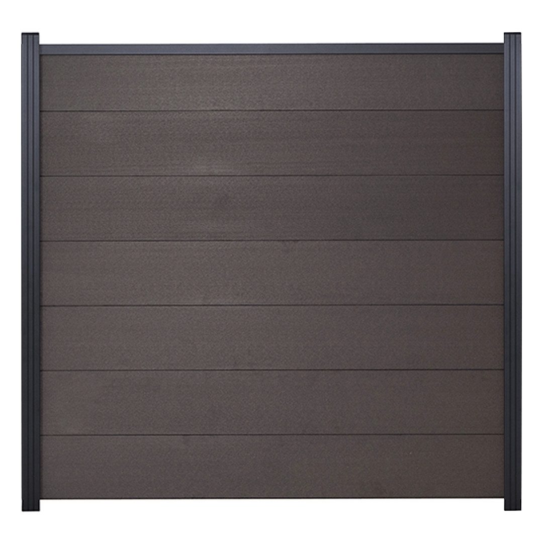 GartenLand Zaun Ameland WPC ca. 180x180 cm, (Set, Ohne Pfosten, Ohne Abschlussprofil, ca. 180x180 cm), Anthrazit