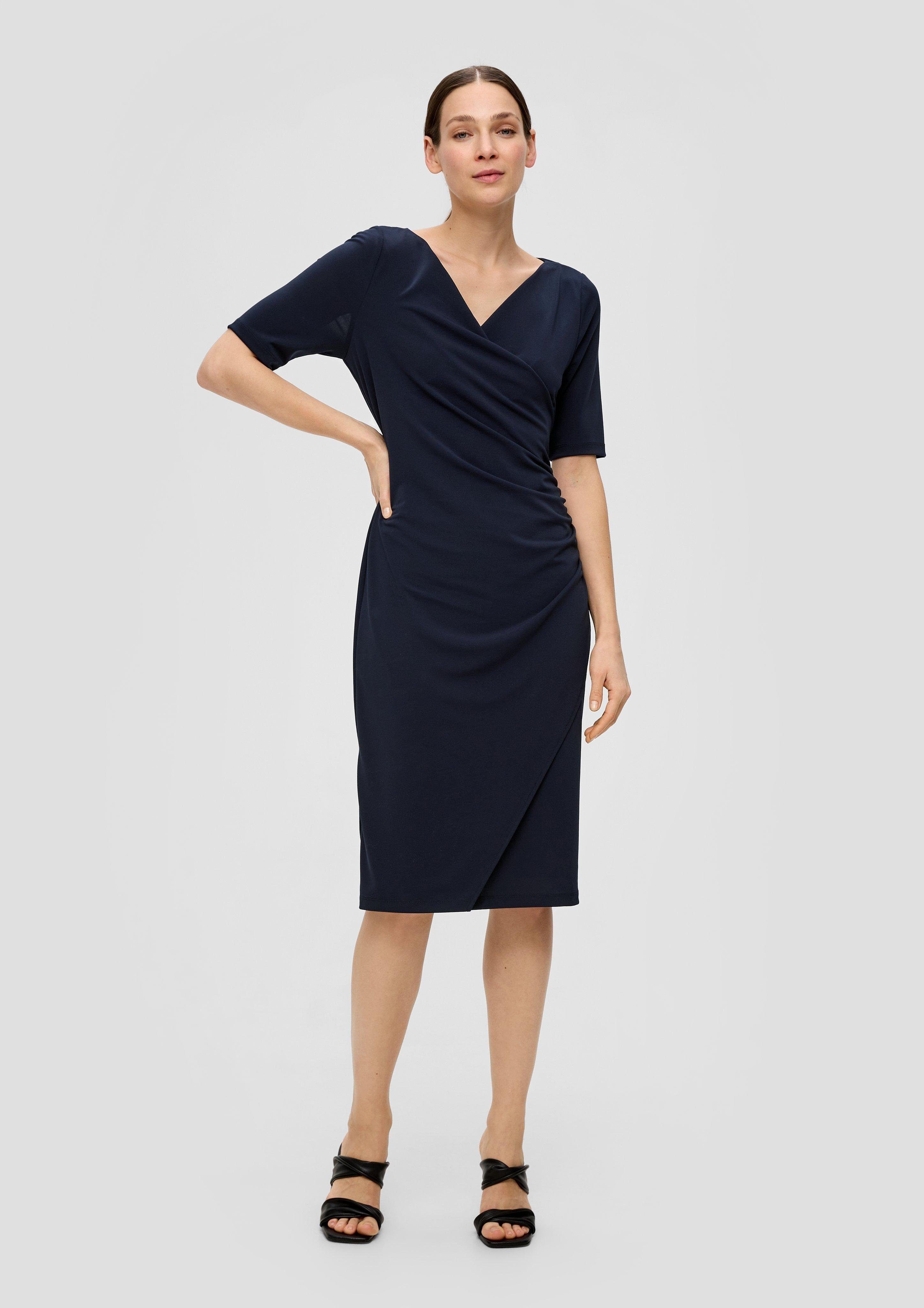 s.Oliver BLACK LABEL Minikleid Kleid mit Wickel-Effekt