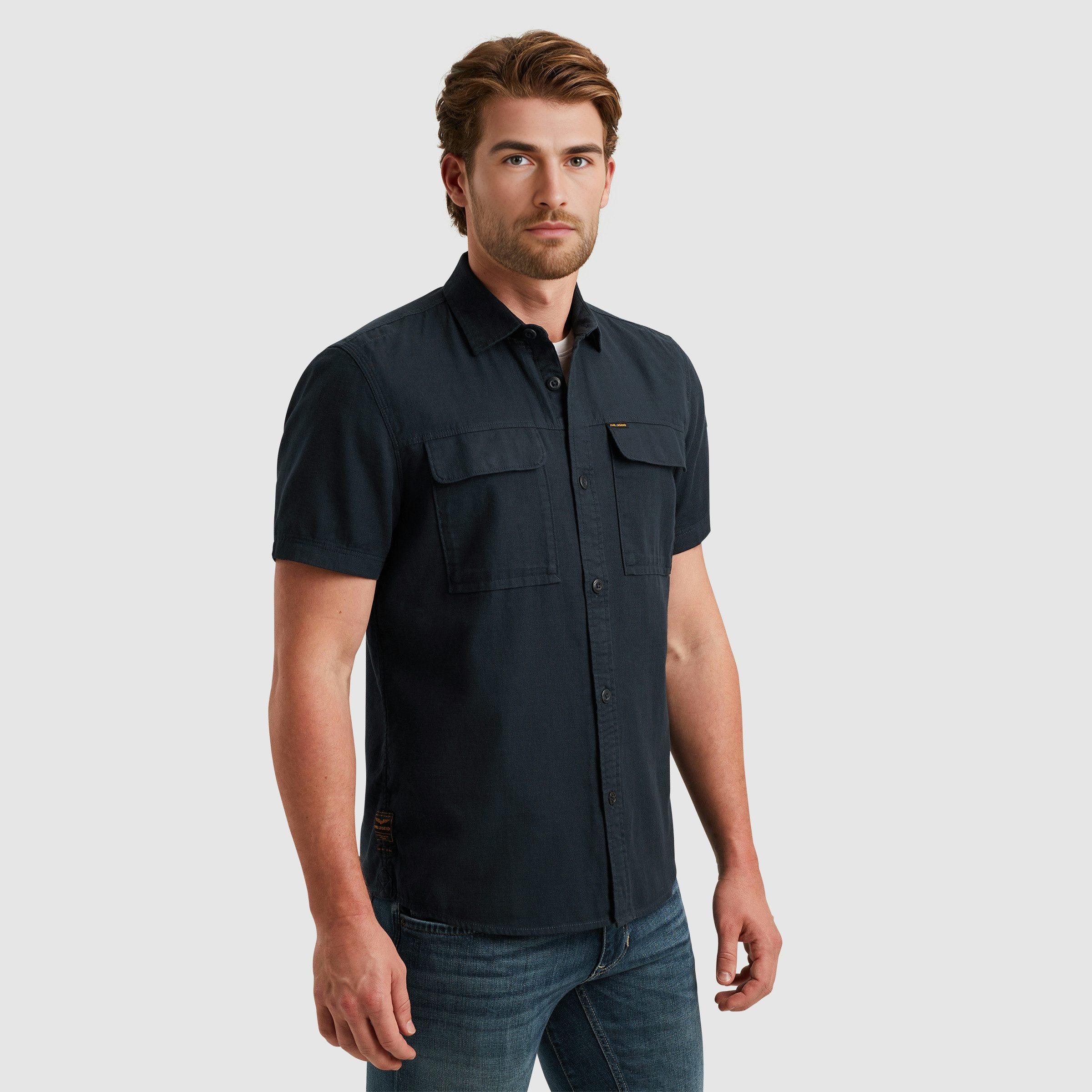 PME LEGEND Kurzarmhemd mit Kent Kragen günstig online kaufen