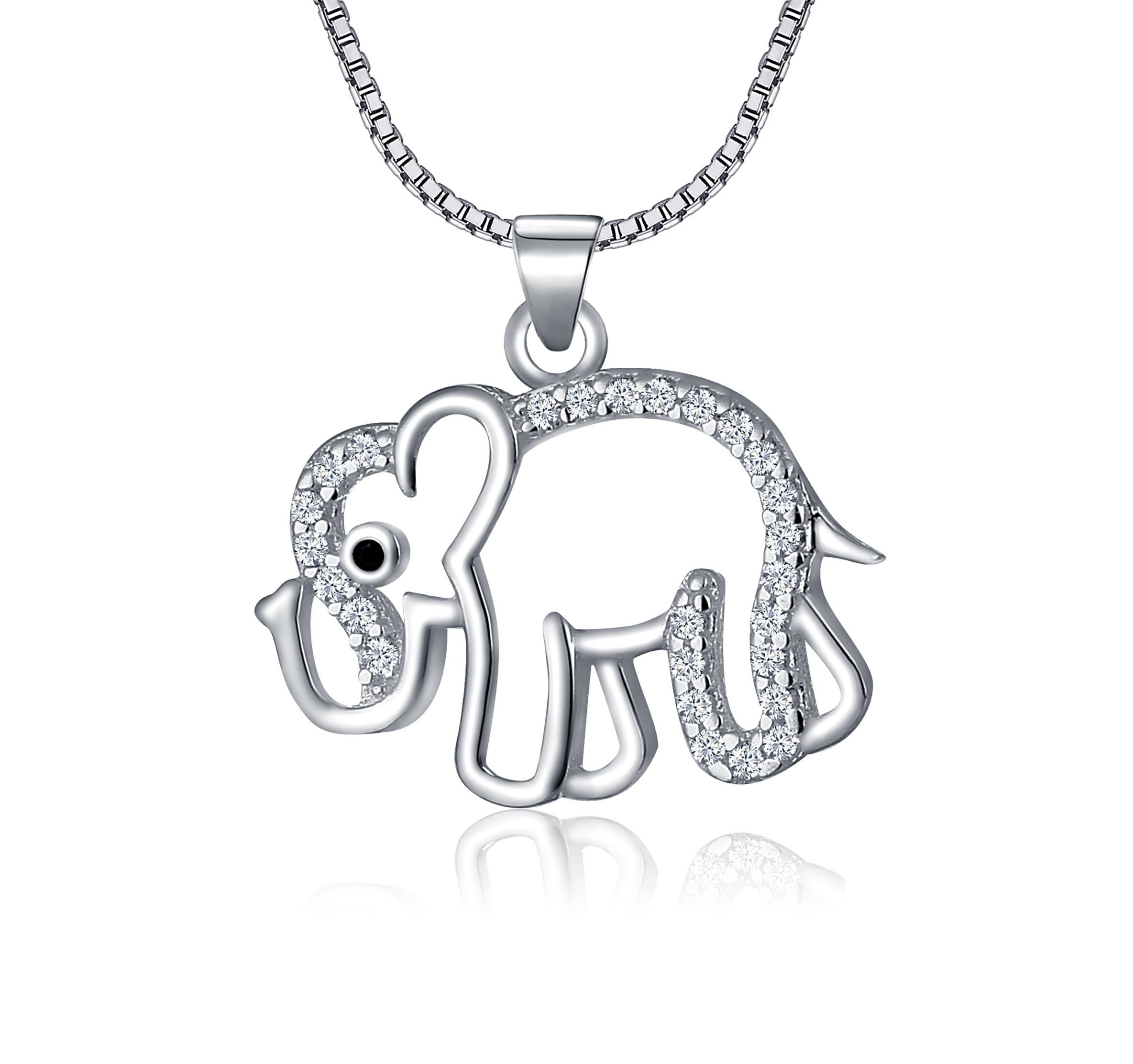 Kette mit Anhänger Silberkette Elefant Kette